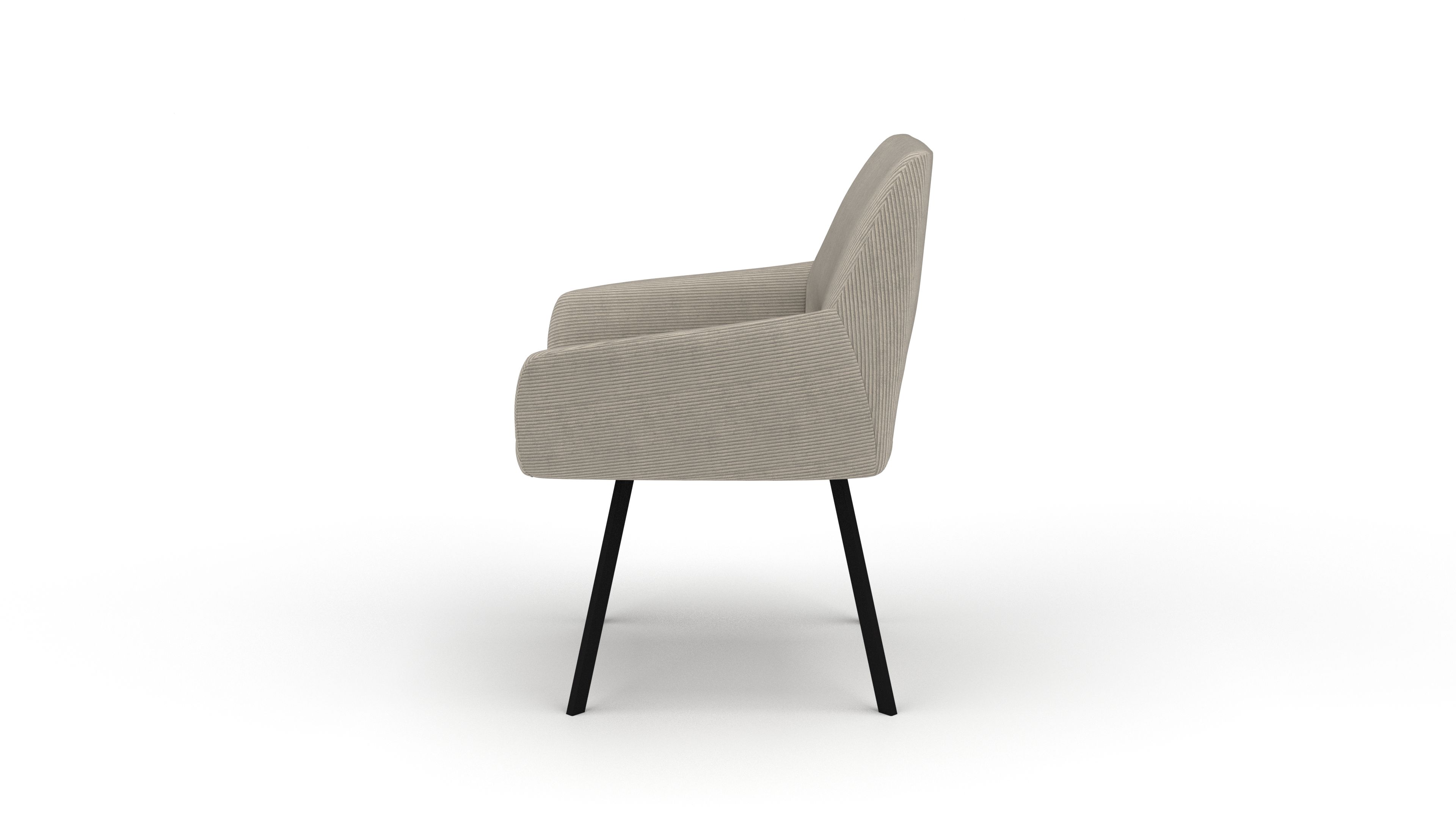 Stuhl Vega - von UrbanDesign | Drehfunktion, Fuss schwarz, Stoff shitake