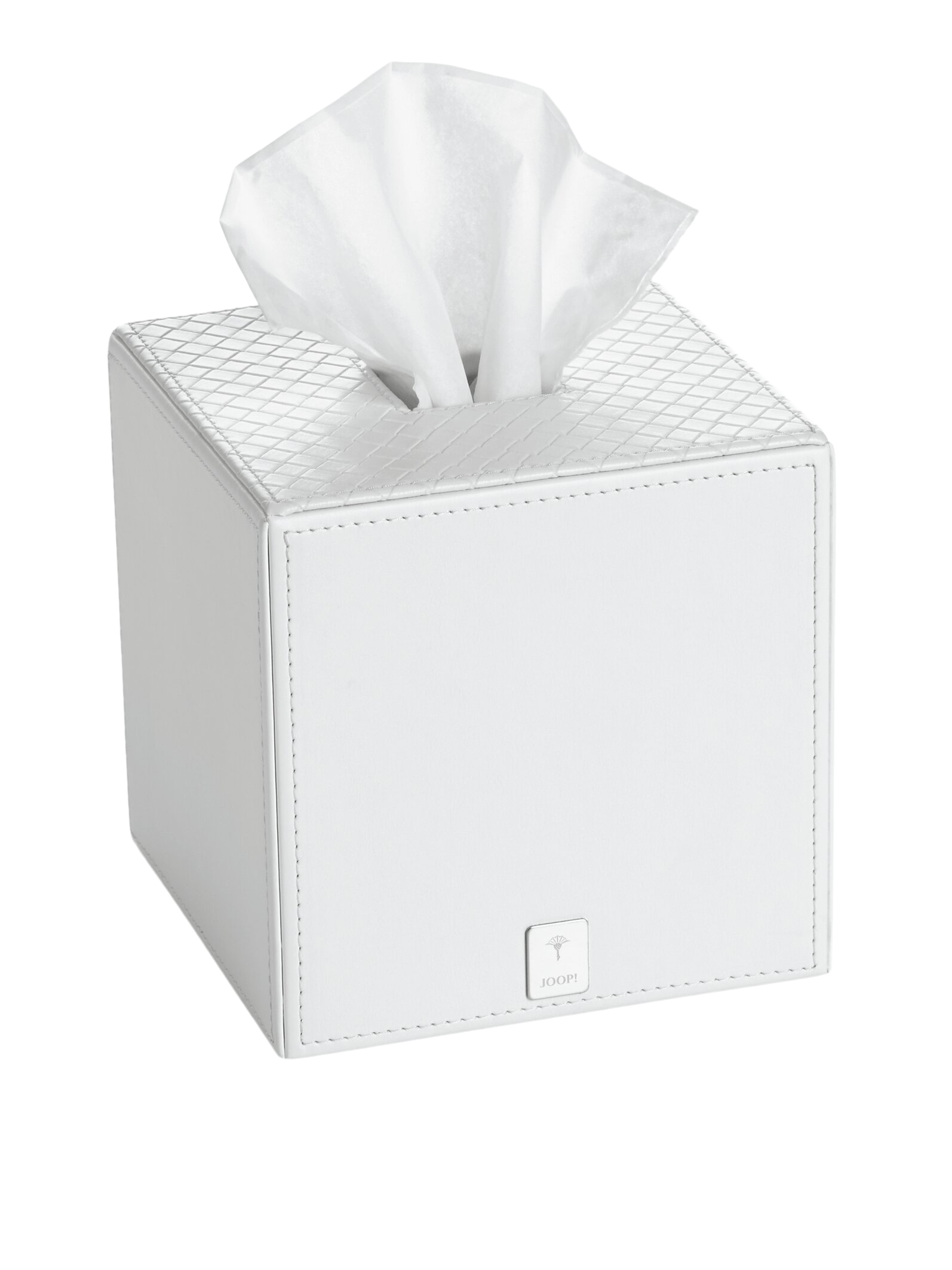 Papiertuch-Box weiss quadratisch Lederoptik 13.3x13.3 cm von Joop