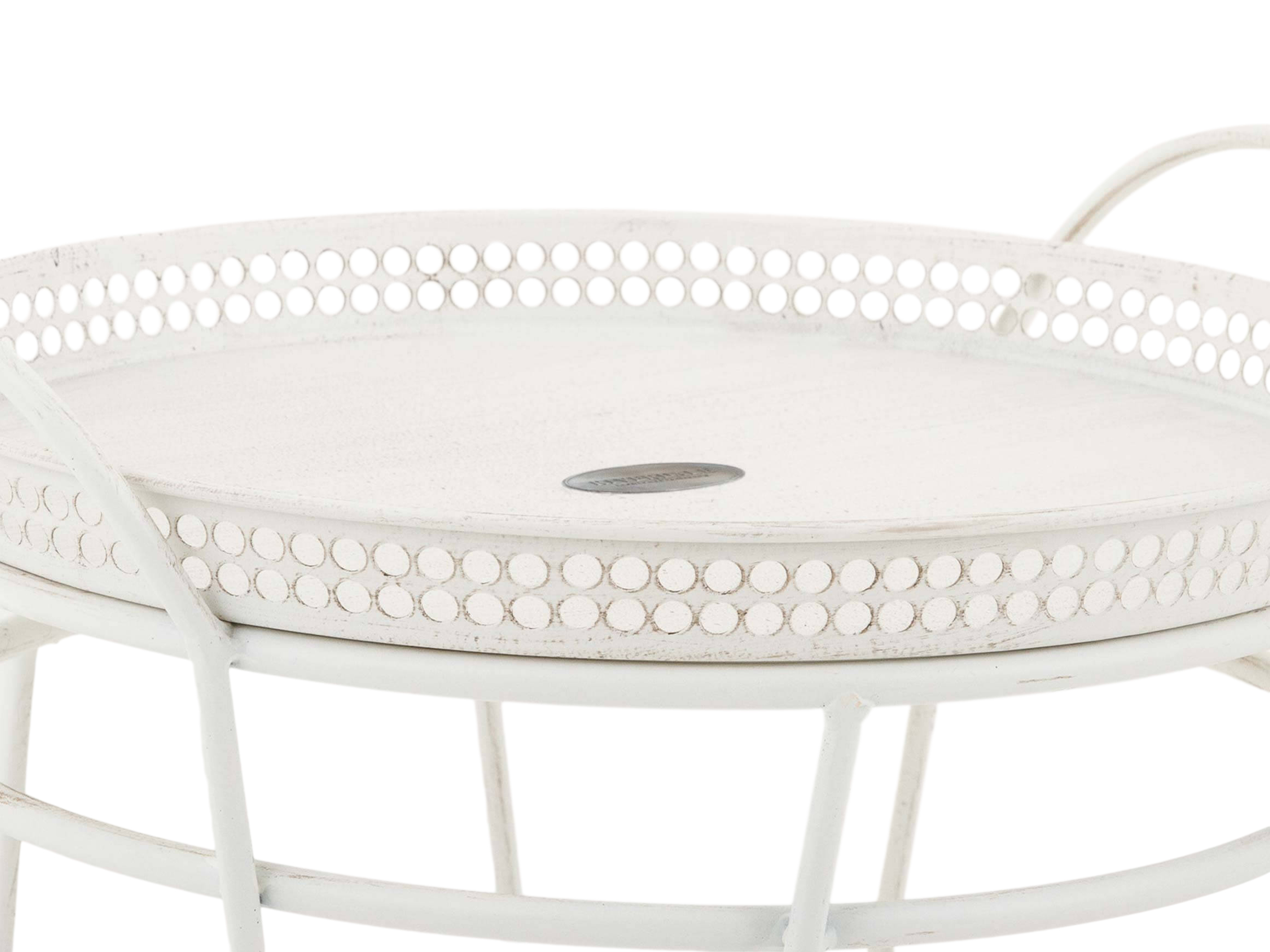 Side table Boston Made of metal / colour: white/ h: 62 cm