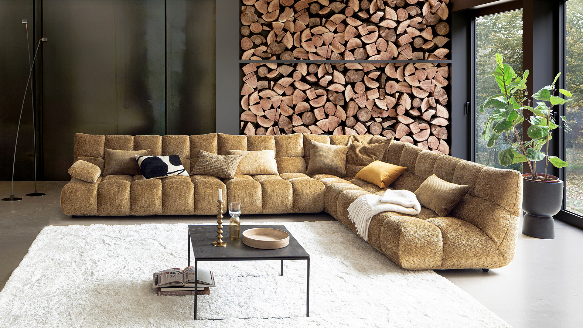 Ecksofa Ghost Candy / Farbe: Gold