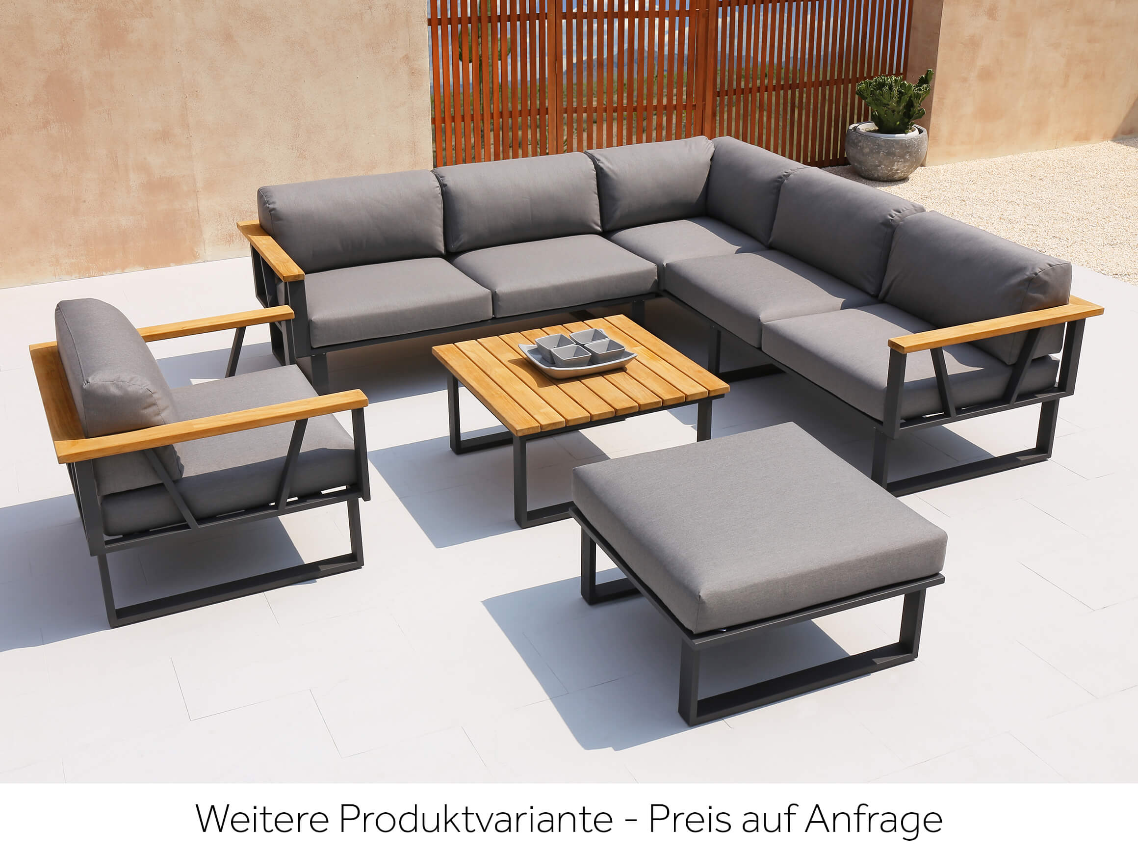 Gartensessel Belvedere Blaser und Trösch / Farbe: Grau Teak / Bezugsmaterial: Batyline