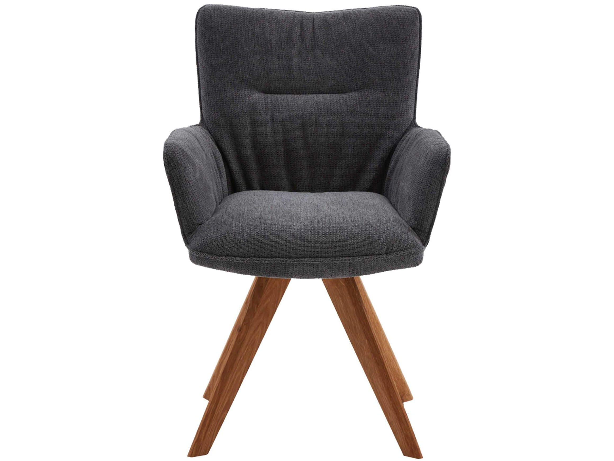 Drehstuhl Pancho Eiche Massiv Niehoff / Farbe: Graphit / Bezugsmaterial: Microfaser Stoff