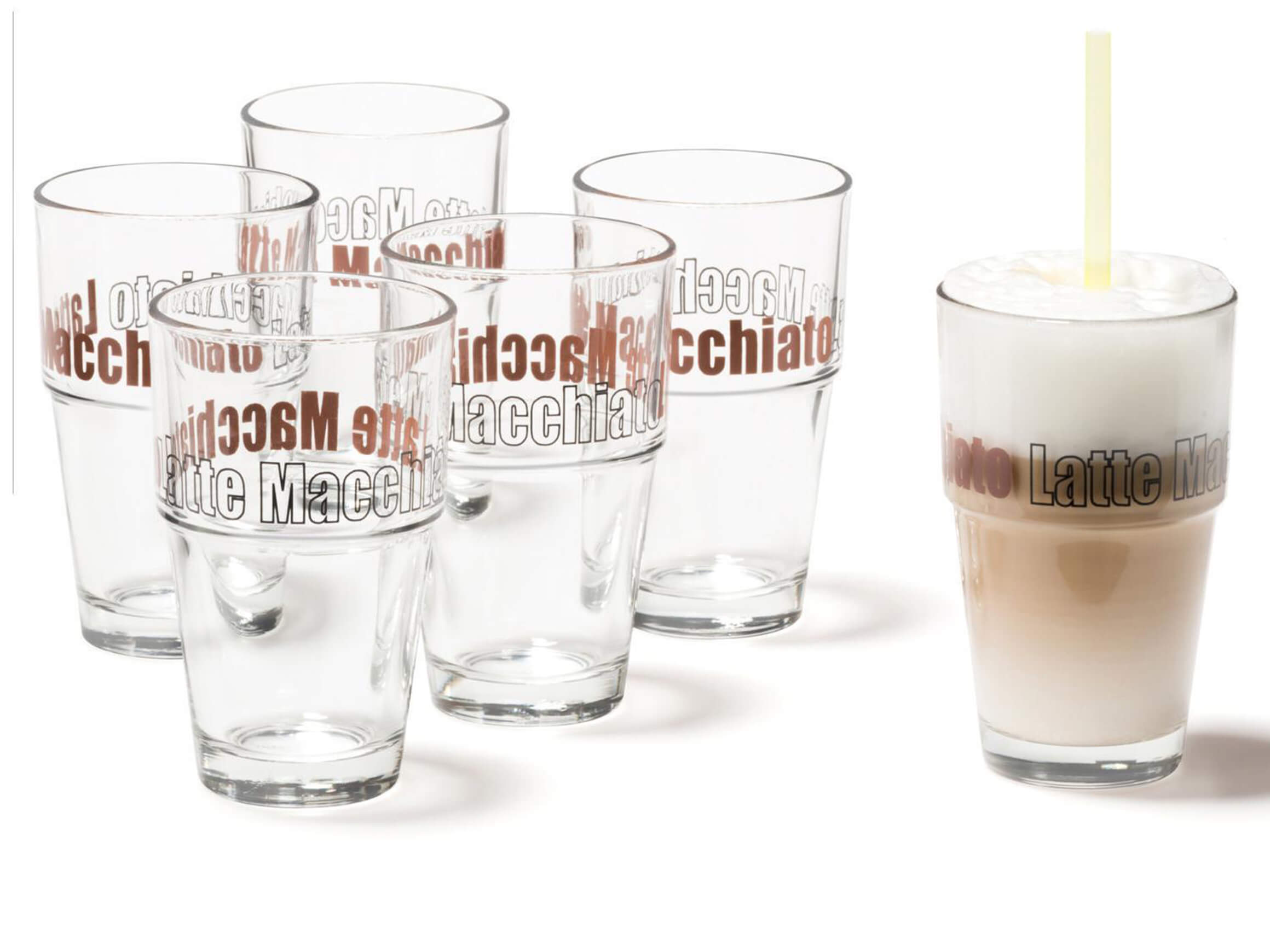 Glas Latte Macchiato Solo, Satin 4.1 Dl, 6 Stück Alltron