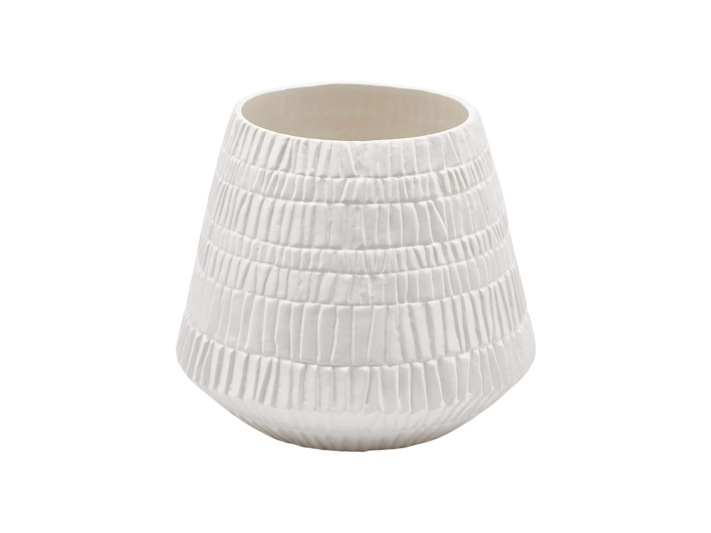 Gefäss Kratzer-Optik Weiss H: 26 cm Edg / Farbe: Weiss