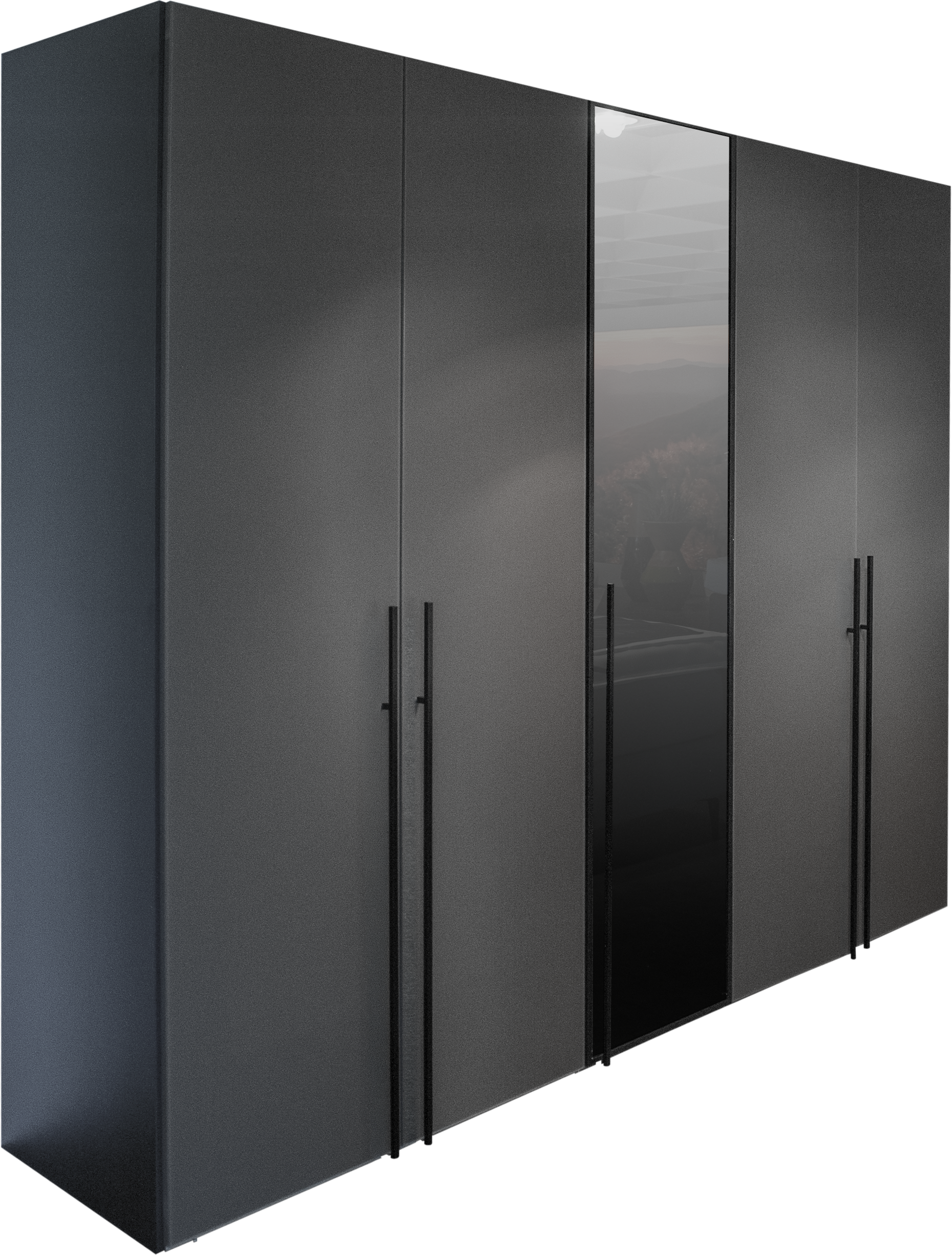 Drehtürenschrank Longline Jutzler / Farbe: Schwarz, Toffee