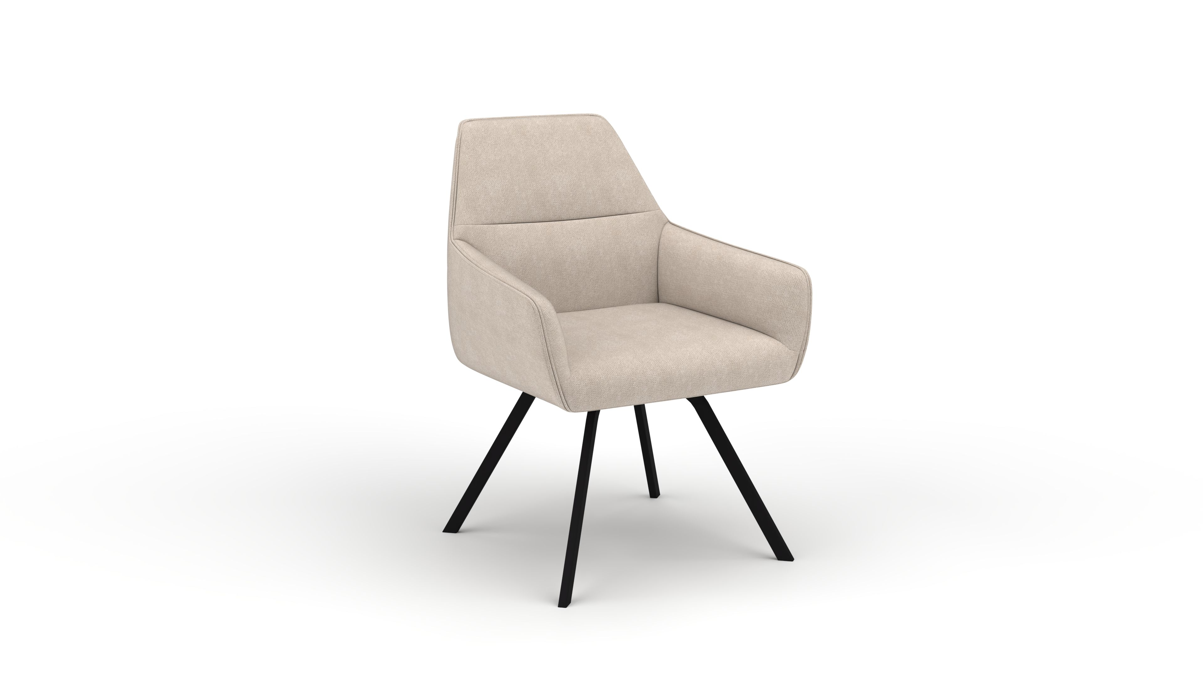 Stuhl Bellatrix - von UrbanDesign | Drehfunktion, Fuss schwarz, Stoff Cream