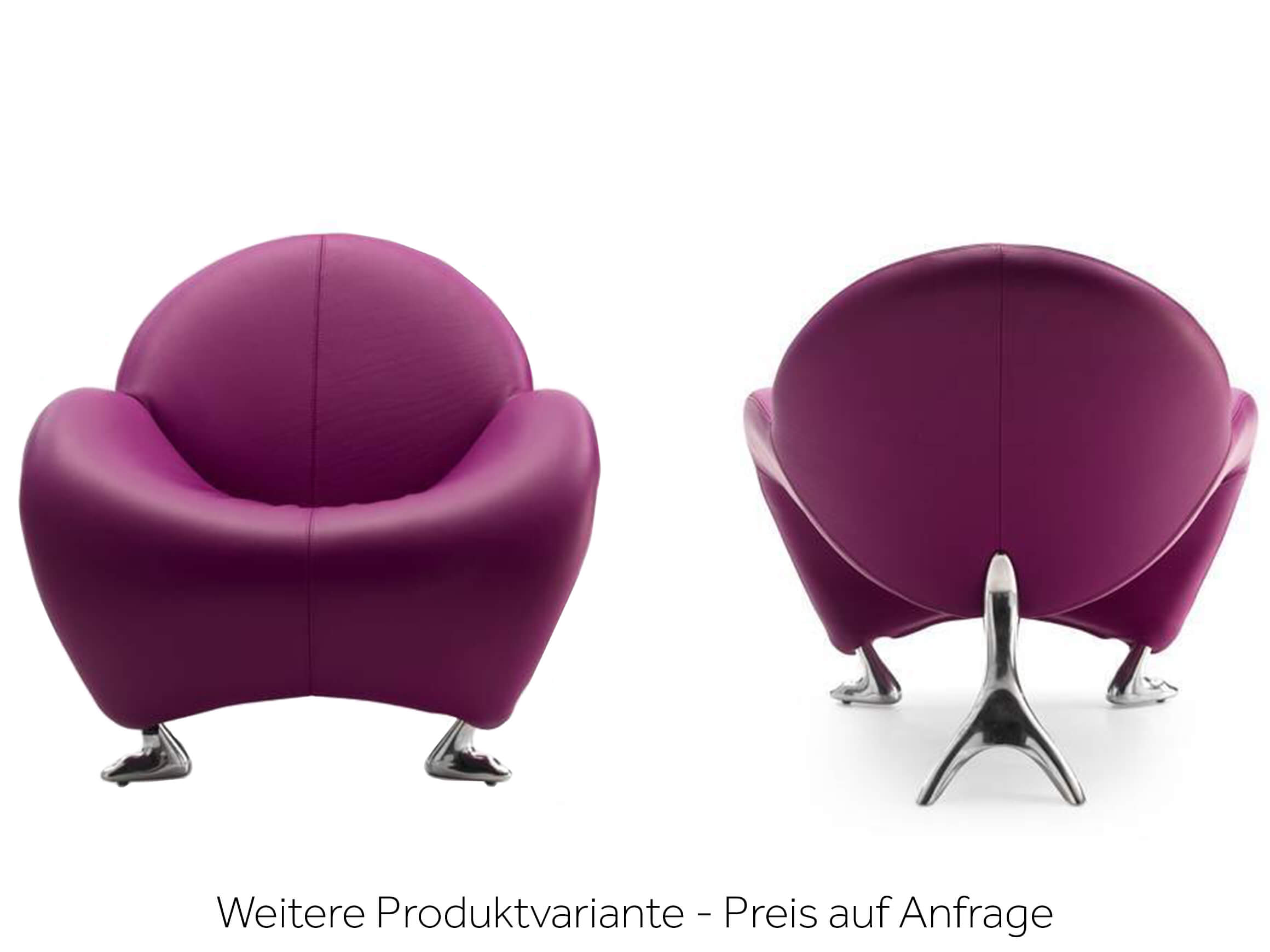 Sessel Papageno Leolux / Farbe: Kobalt / Bezugsmaterial: Leder