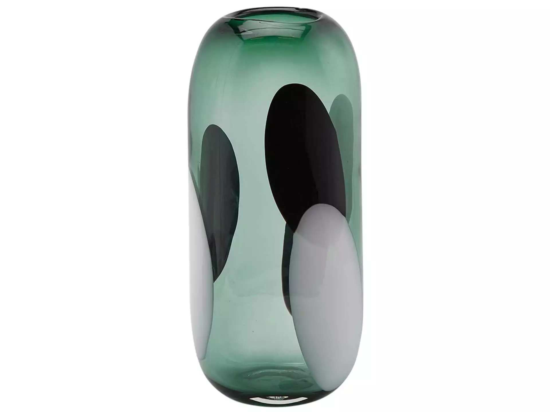 Vase Glas Grün-Weiss h: 40 cm Edg