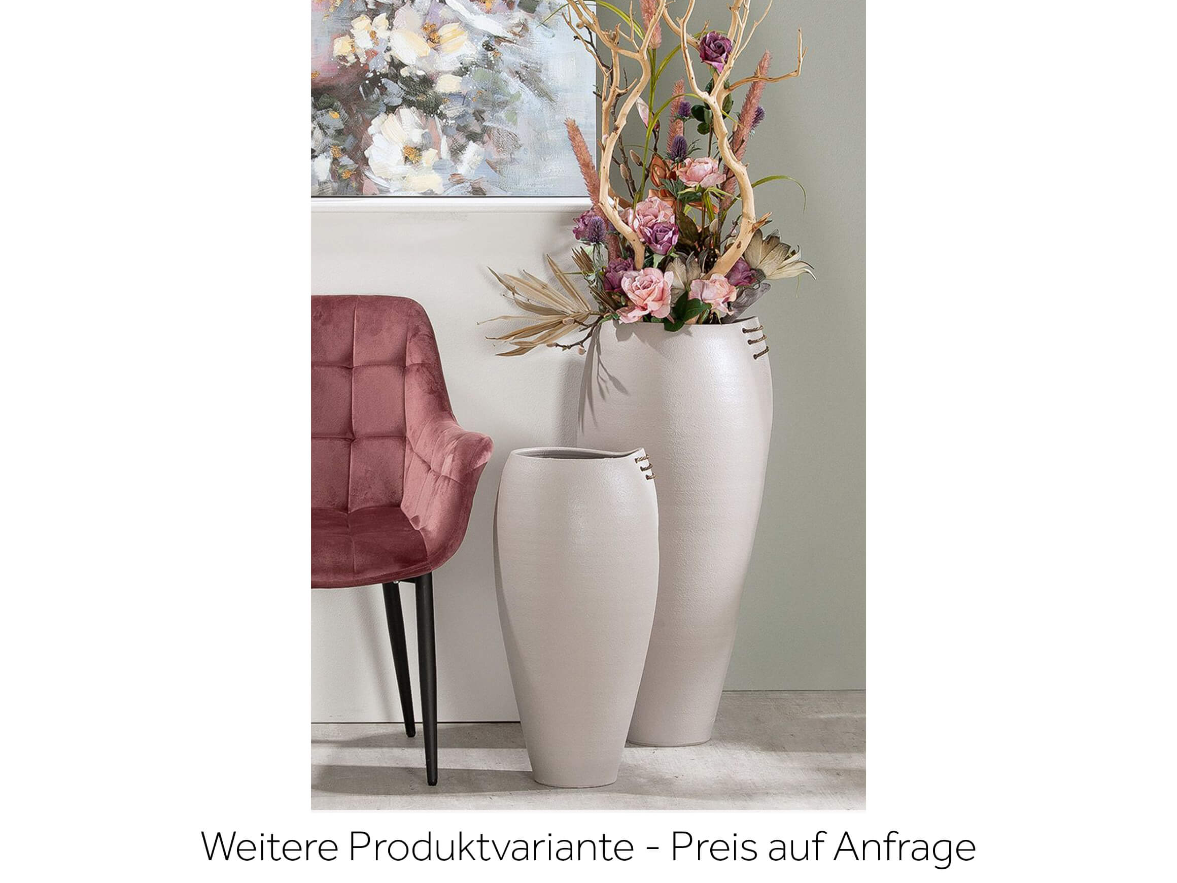 Vase Coimbra Weiss H: 62 cm Gilde