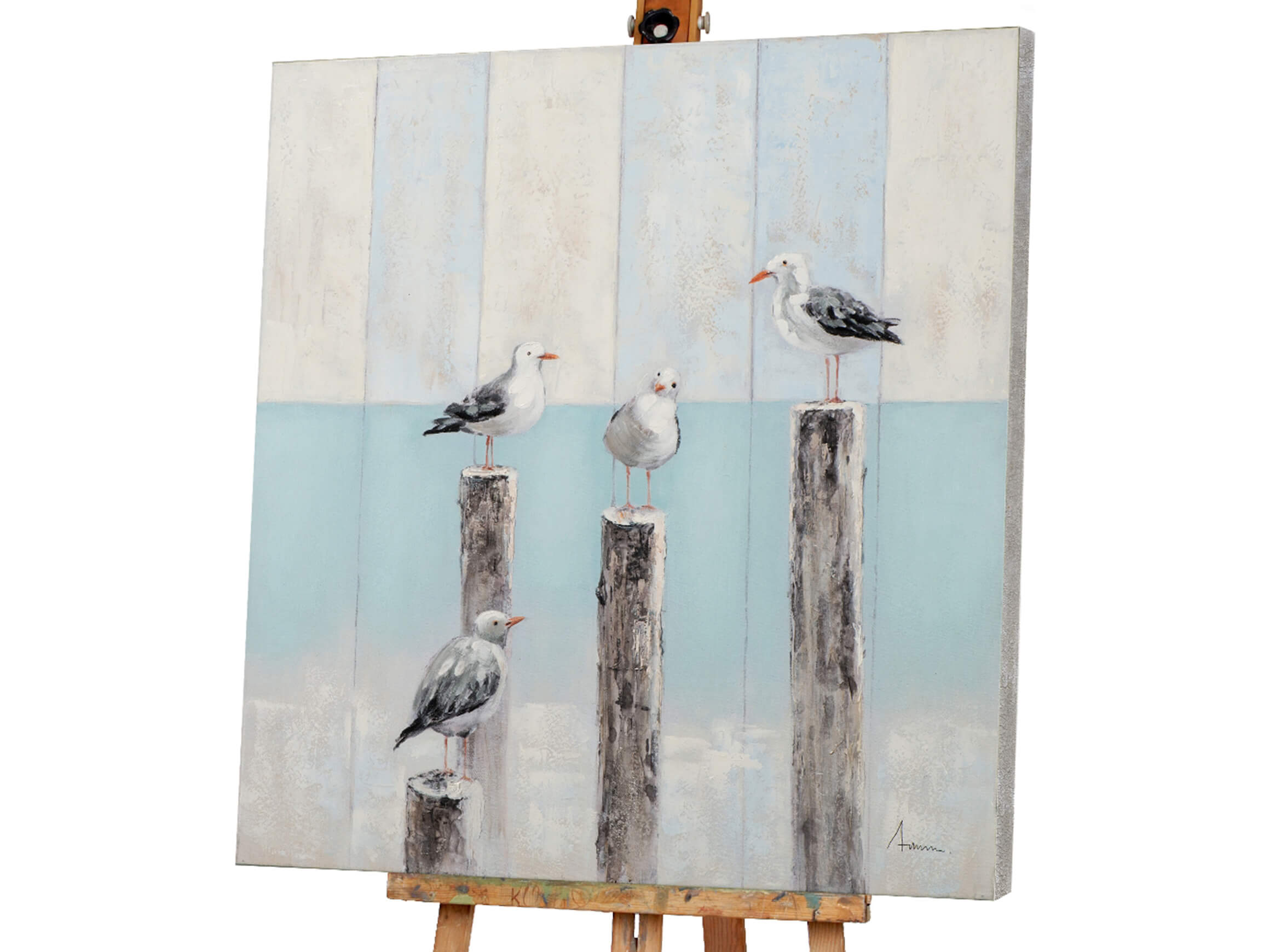 Bild Möwen Auf Holzpfählen 1 image LAND