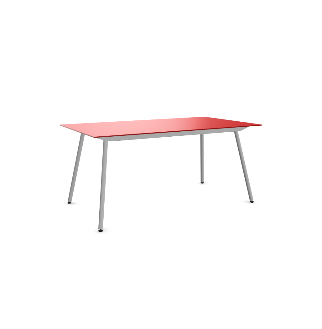 Glasfaser-Tisch Locarno von Schaffner / Farbe: Rot / Grösse: 160 x 90 cm