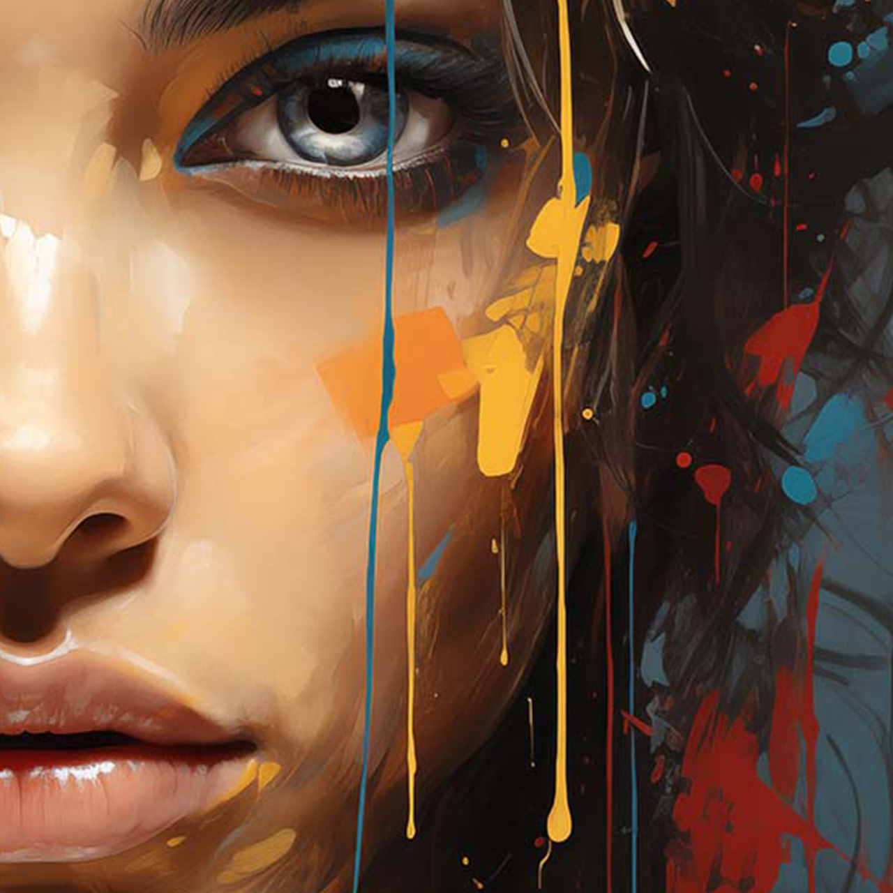 Canvas-Grey Eyes Behind Colours-image LAND