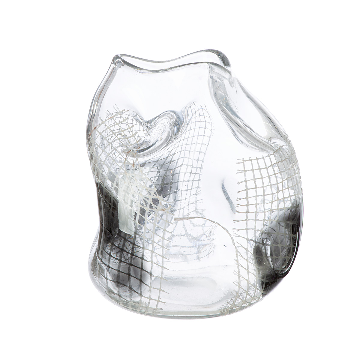 Grid, verre, strié, transparent, noir H : 22 cm