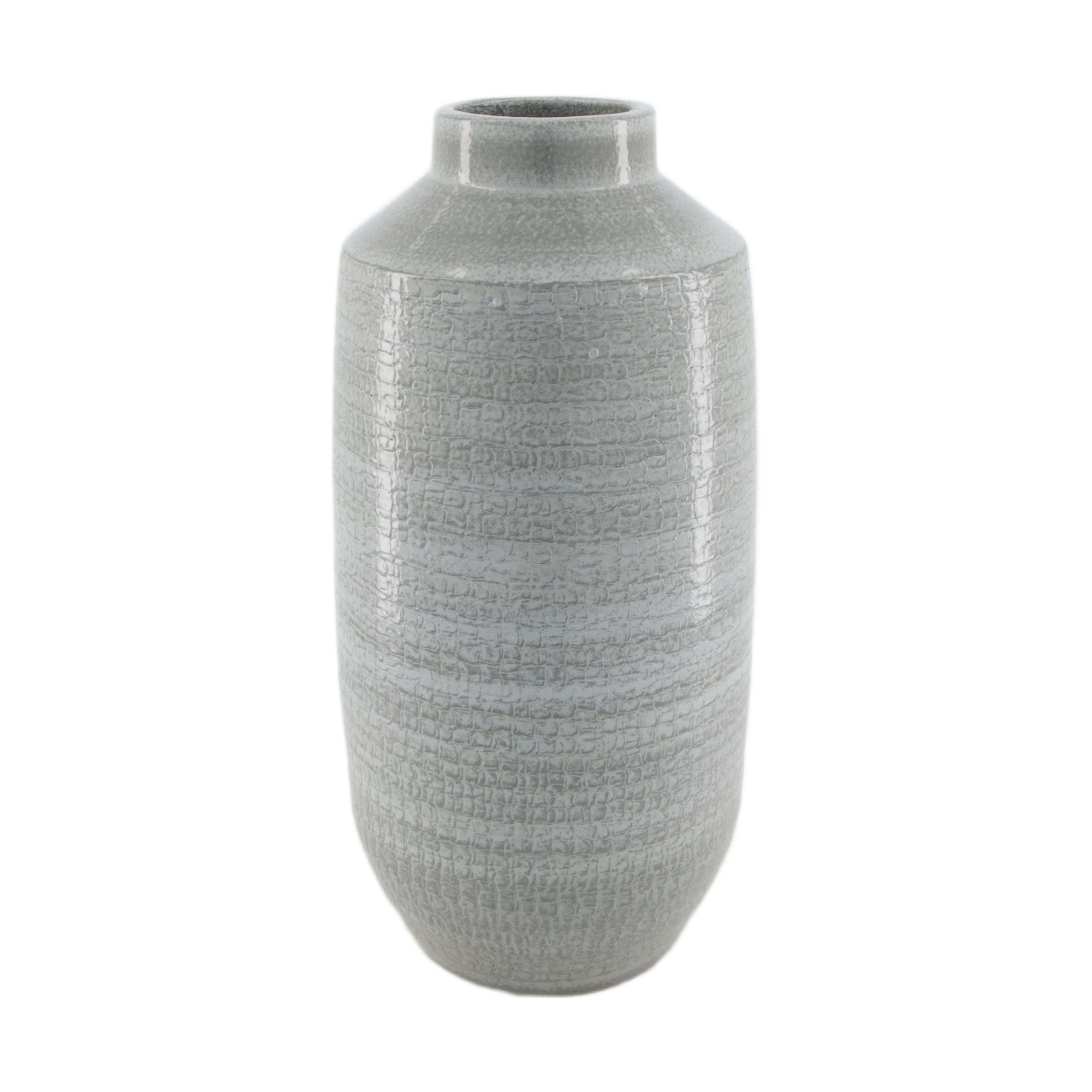 Vase Keramik, Hellgrau H: 40 cm Decofinder