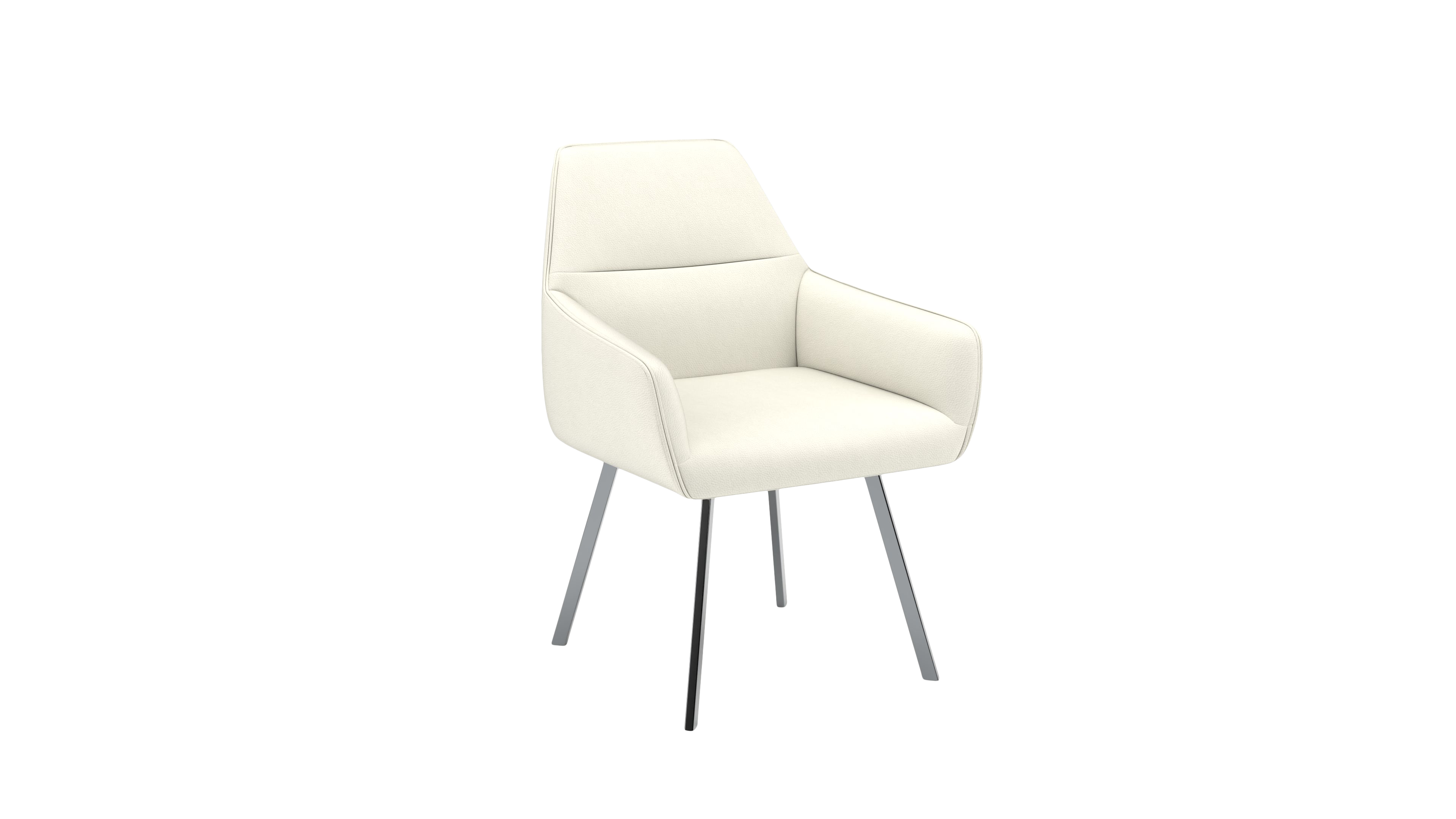 Chair Bellatrix - by UrbanDesign | Swivel Function, Steel Base, White Leather