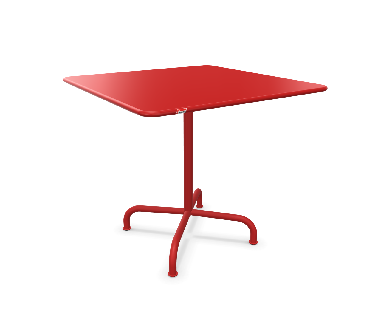 Metall-Tisch Rigi Quadratisch von Schaffner / Farbe: Rot / Grösse: 80 x 80 cm