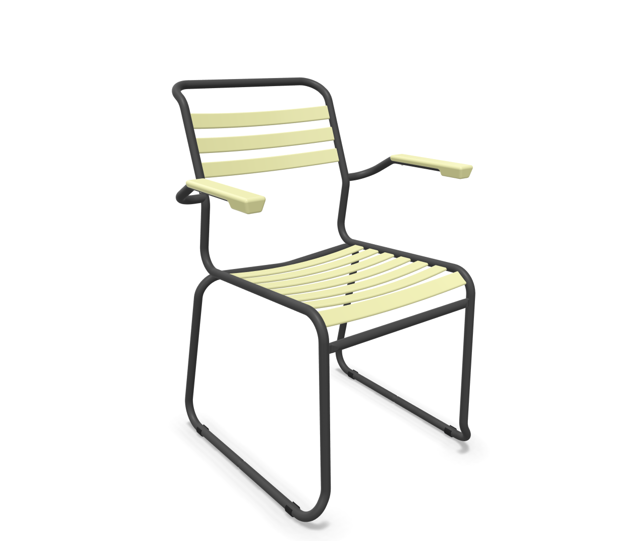 Schaffner Kufen-Lättli-Stuhl Säntis mit Lehne Gelb | Schubiger Möbel