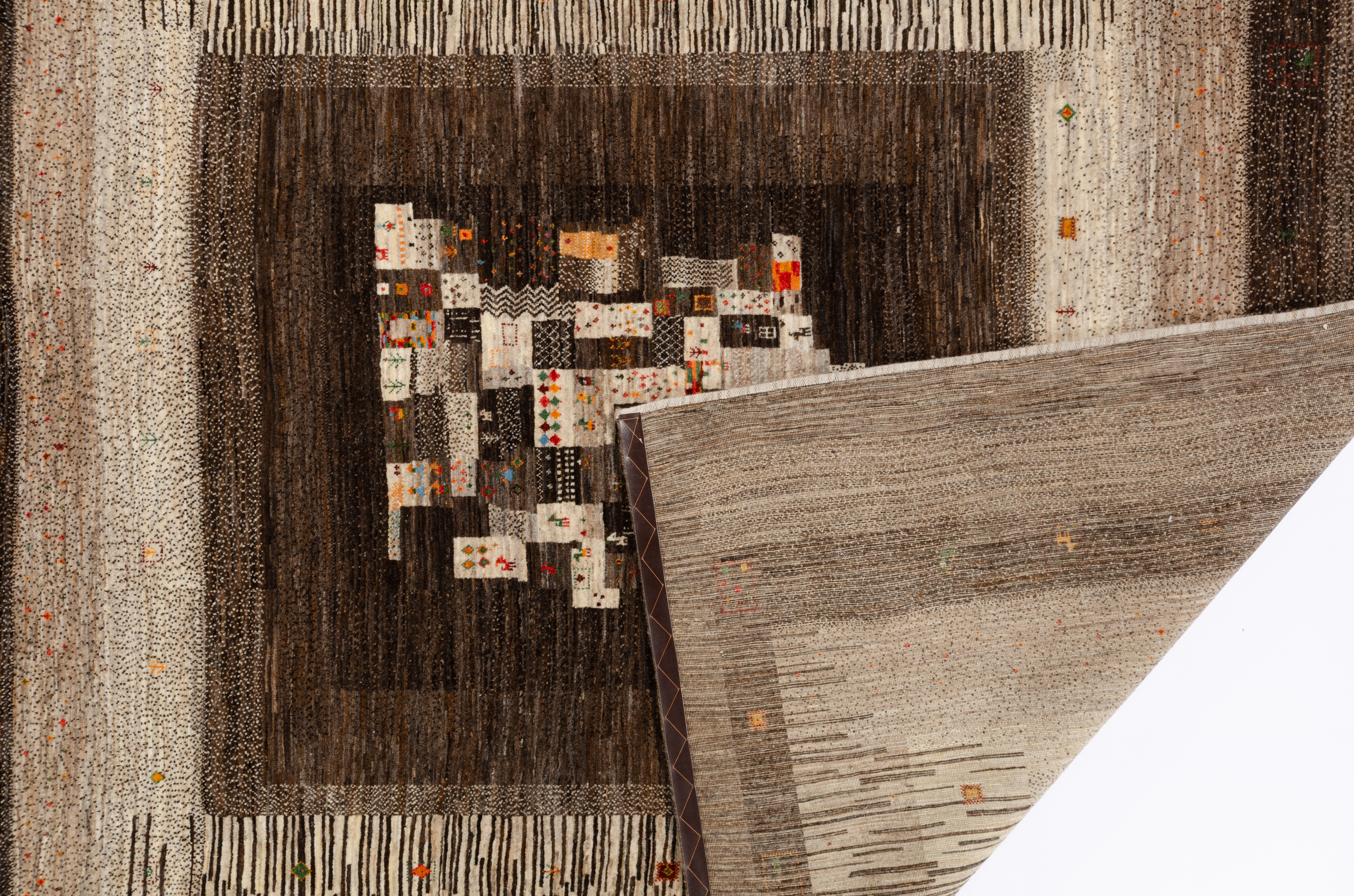 Nomadenteppich Kaschkuli Fein Negra/ Farbe: Weiss / Masse (BxT) :262x303 cm