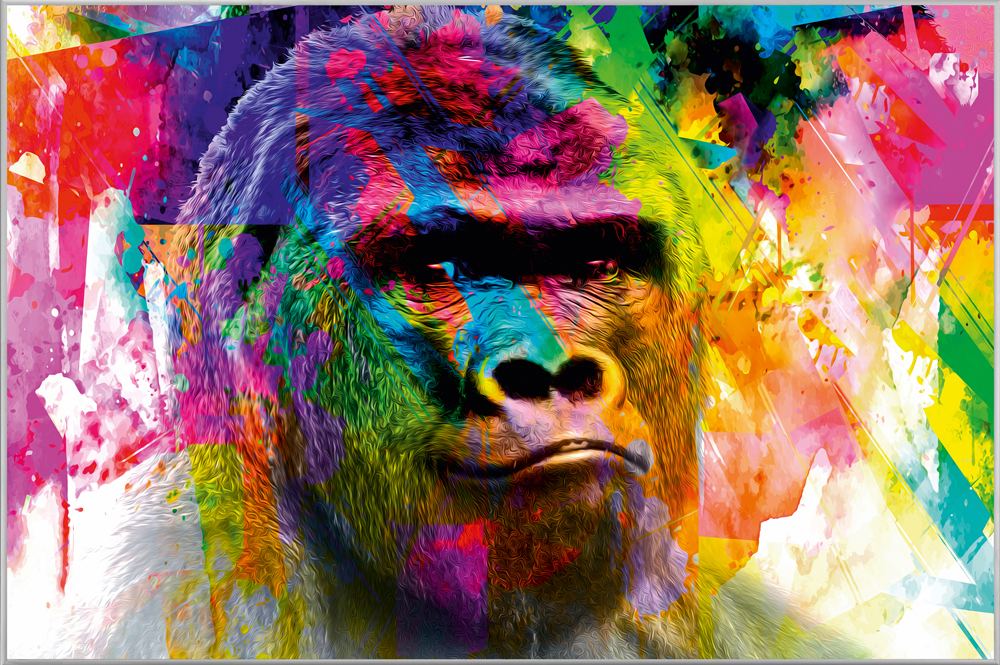 Bild mit Rahmen-Pop Art Gorilla-image LAND