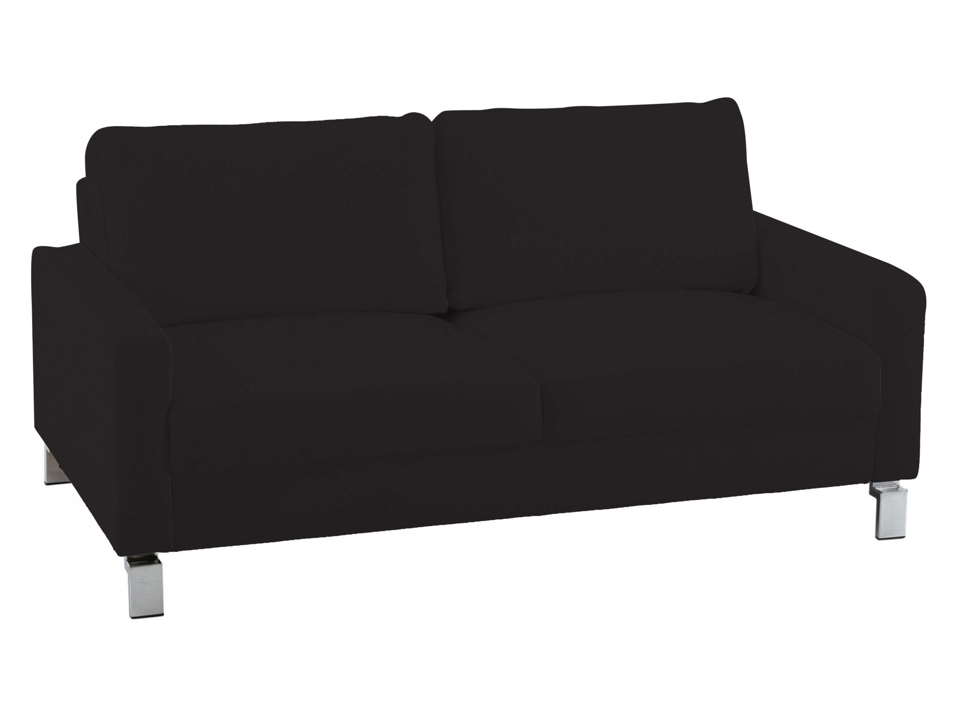 Sofa Interims Basic B: 164 cm Candy / Farbe: Schwarz / Material: Leder Basic