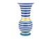 Vase Porzellan Gestreift Blau/gold H: 40 cm Abhika