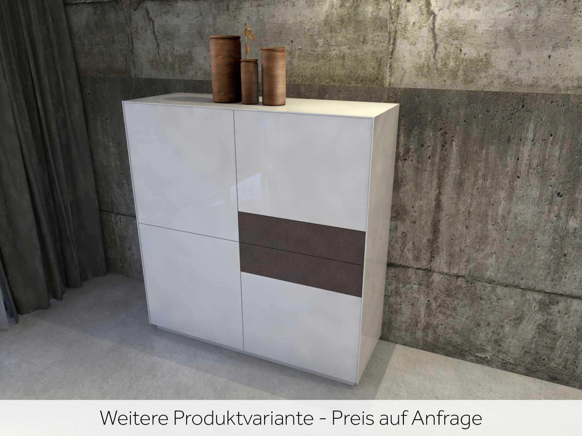 Highboard Combina, Lack Sand, Keramik, b 127,2 cm t 46 cm h 132,6 cm