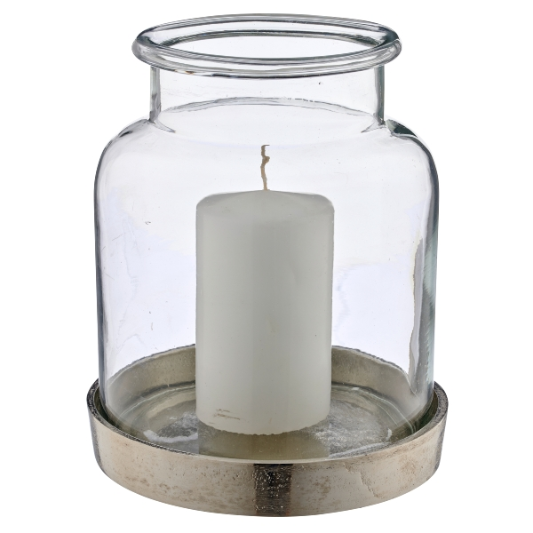 Windlicht Lepuro Glas Auf Aluminiumfuss Gasper