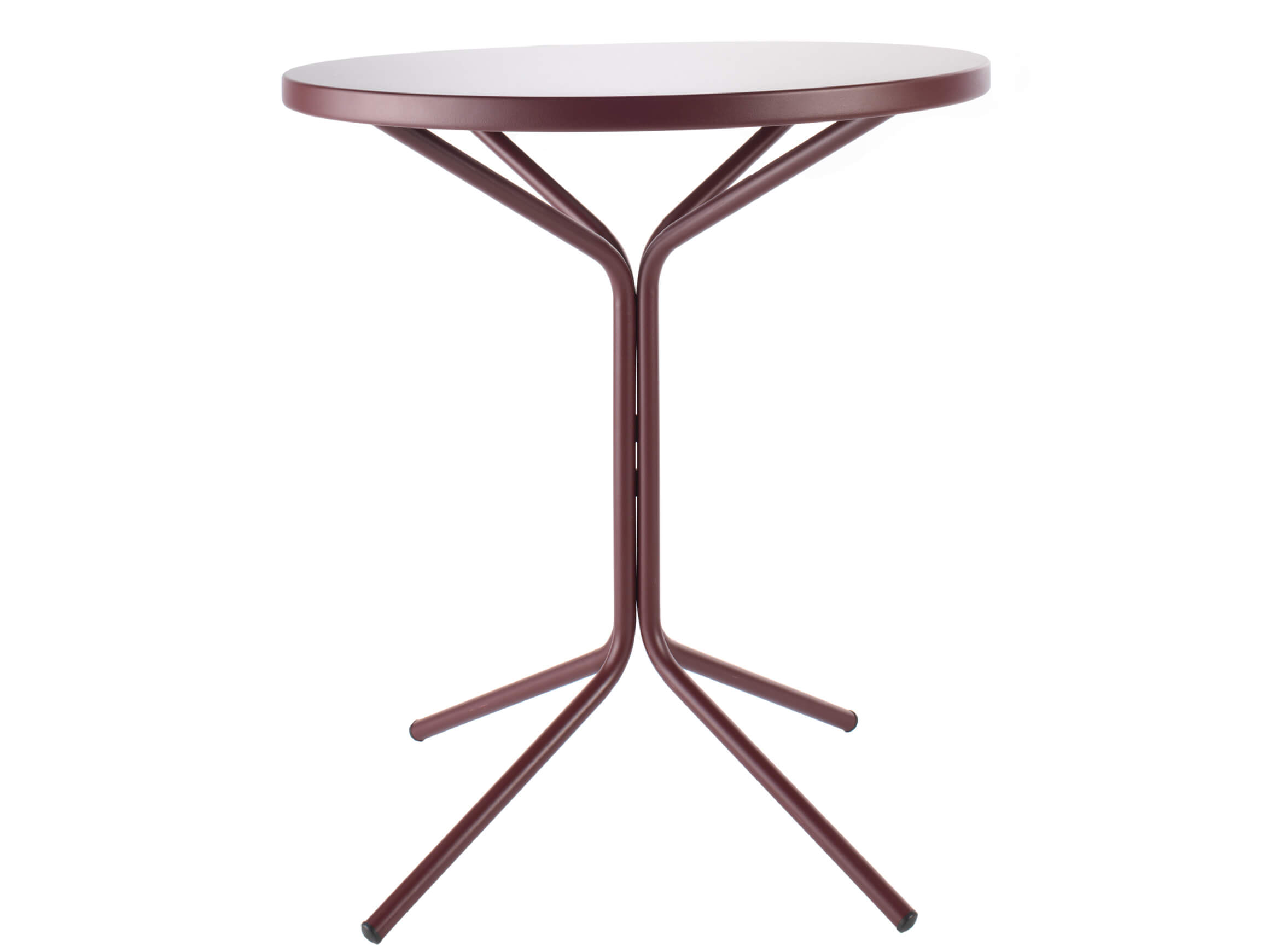 Metall-Bistrotisch Pix Rund von Schaffner / Farbe: Bordeaux / DxH: 60 x 72 cm