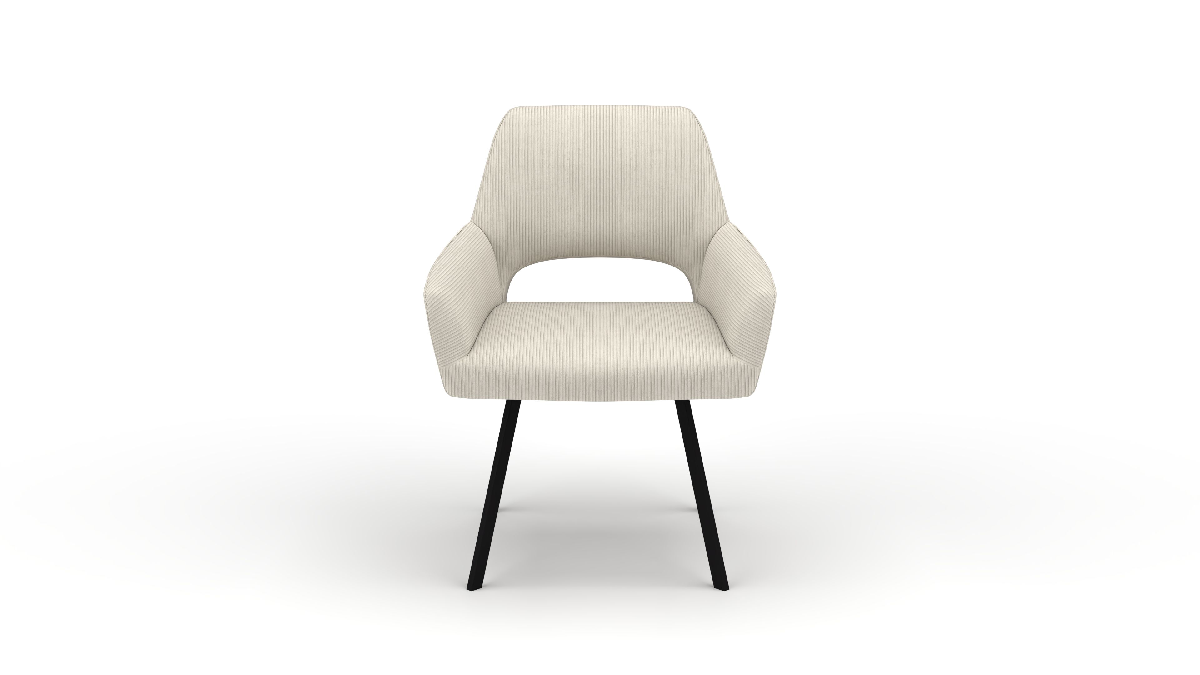 Stuhl Vega - von UrbanDesign | Drehfunktion, Fuss schwarz matt, Stoff Cream