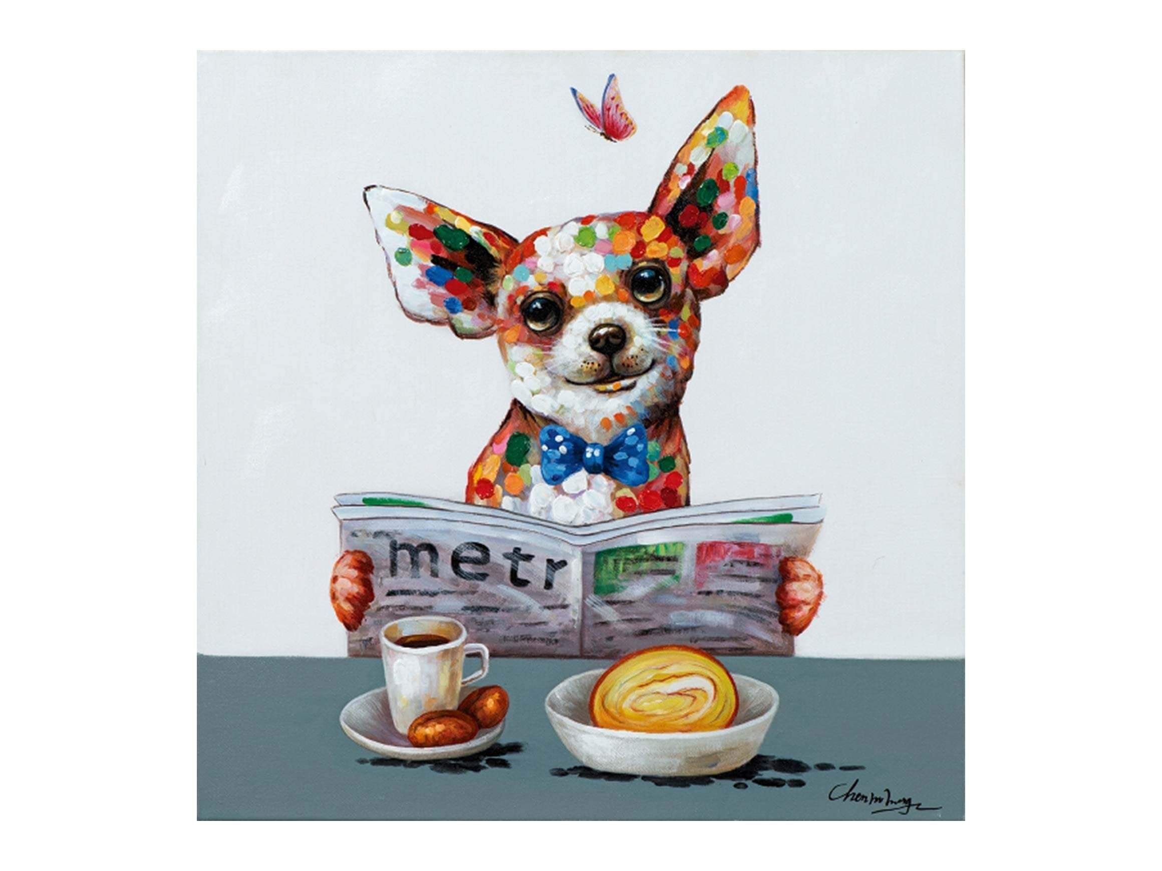 Bild Hund mit Zeitung