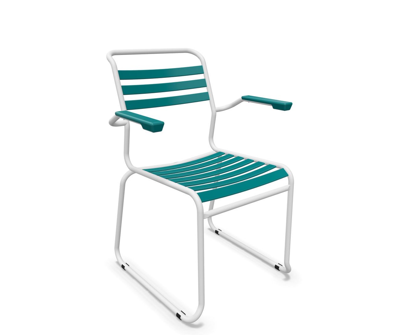 Schaffner Kufen-Lättli-Stuhl Säntis mit Lehne Blau | Schubiger Möbel