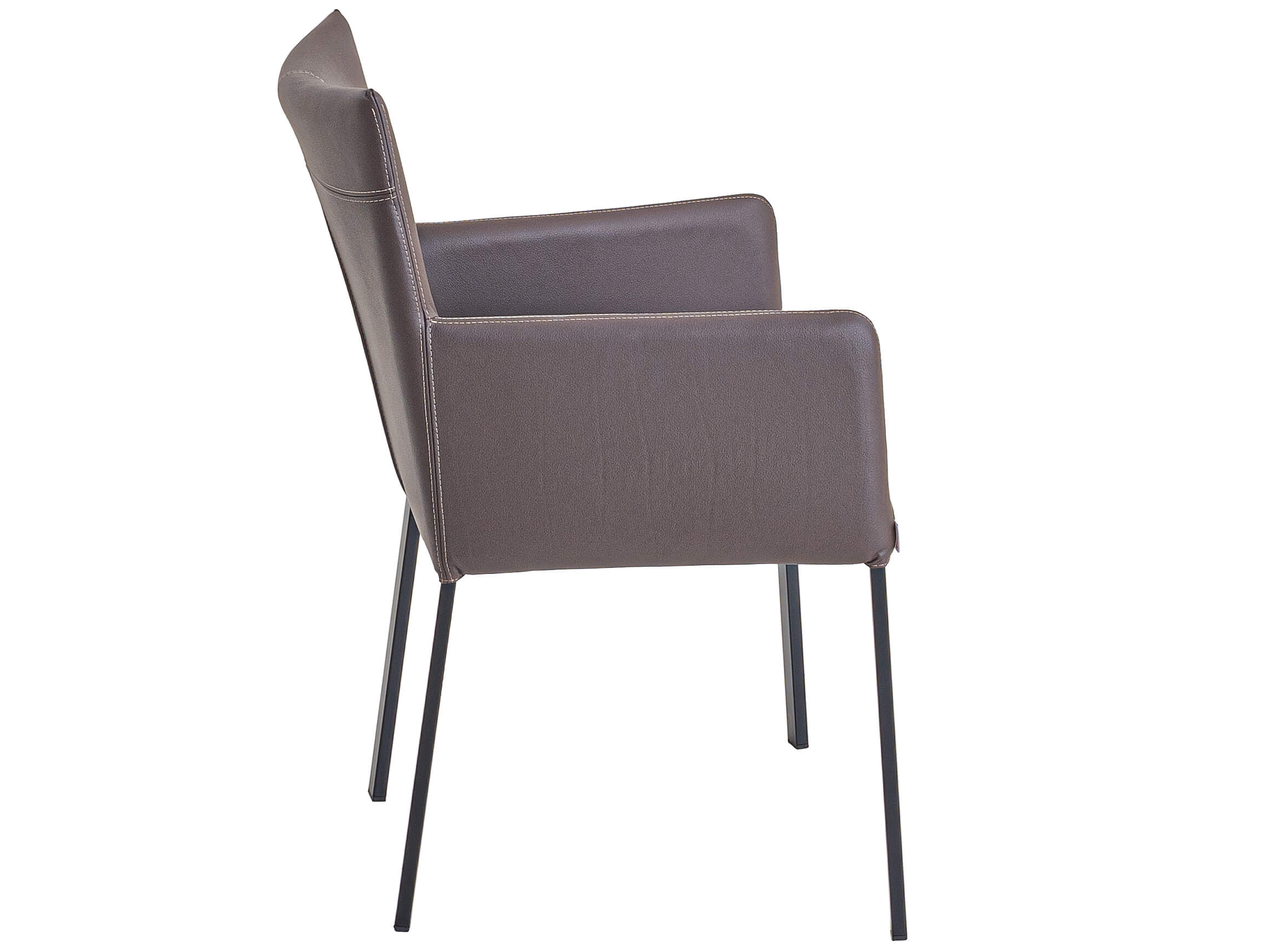 Armlehnstuhl Loredana Lüönd / Farbe: Dunkelbraun / Material: Leder