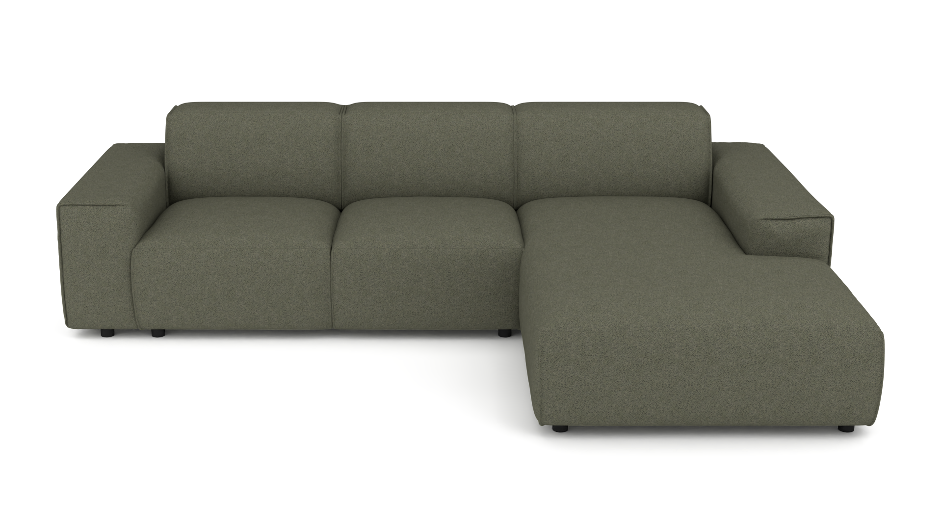 Ecksofa #1 Venus rechts - UrbanDesign / Farbe: Moos / Bezugsmaterial: Stoff