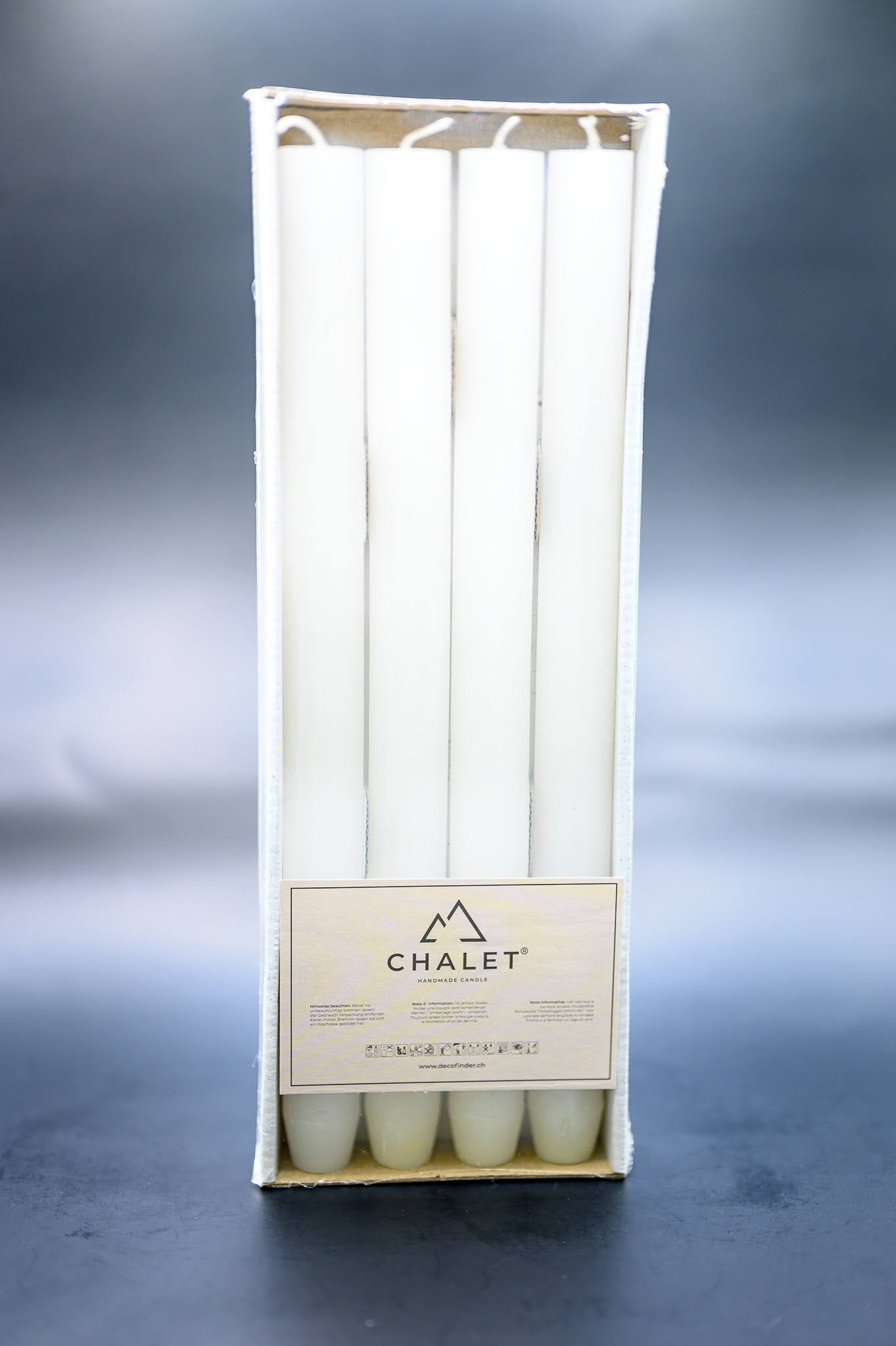 Stabkerzen Weiss, 4 Stk. Decofinder