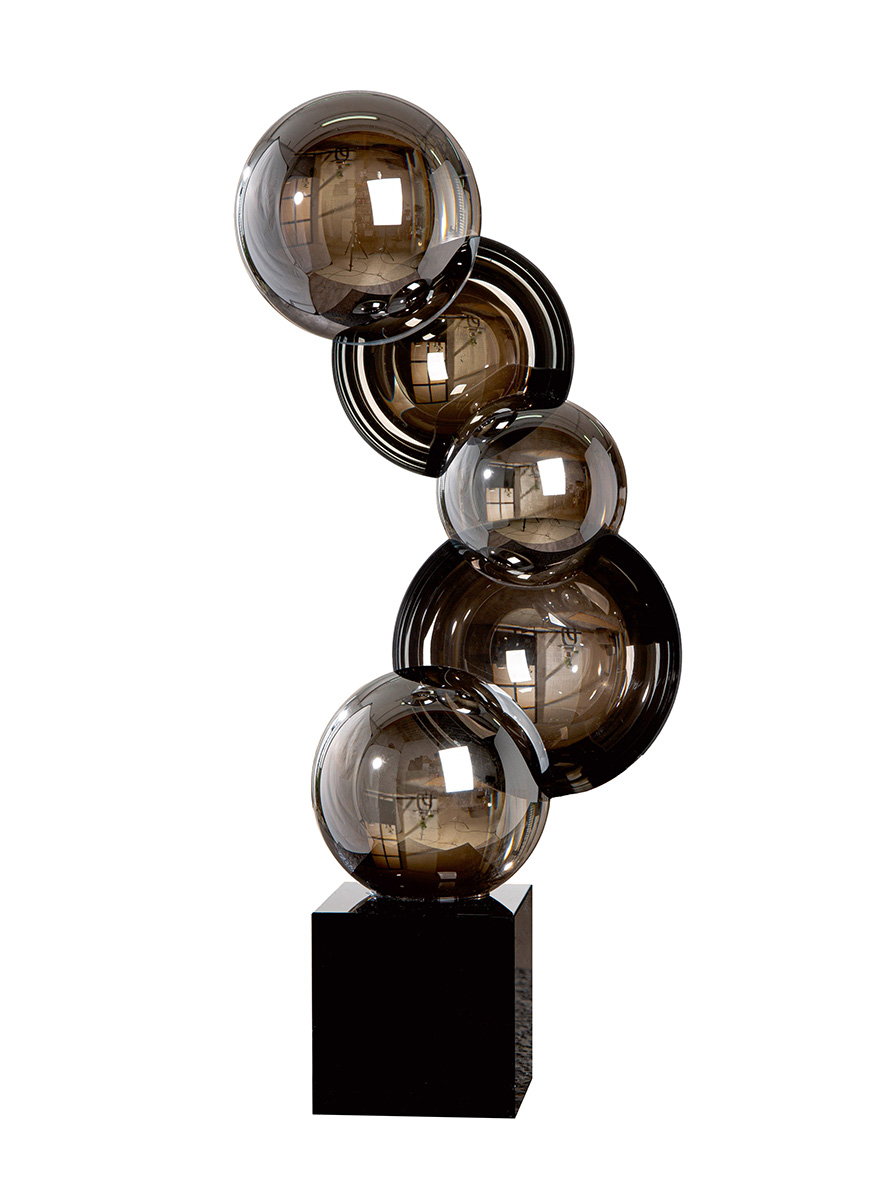 Figur-Rondo Glas Art Schwarz Weiss H: 39 cm-Gilde