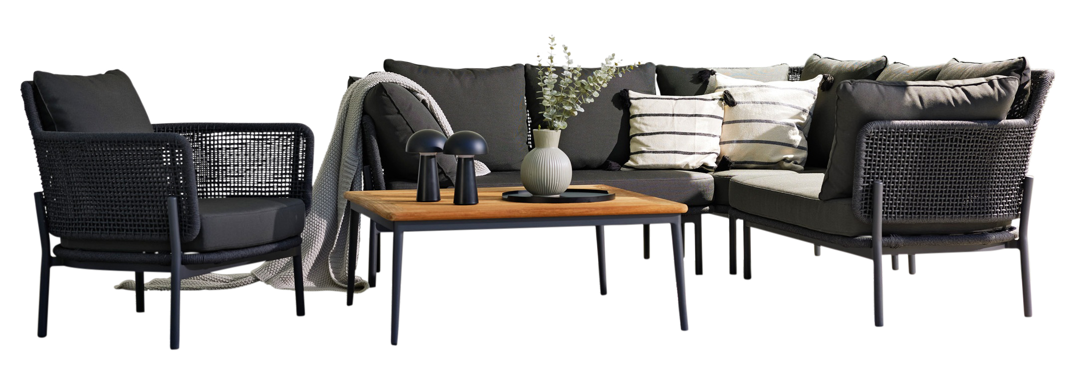 Gartenlounge Set Catalano von Interliving / Farbe: Schwarz