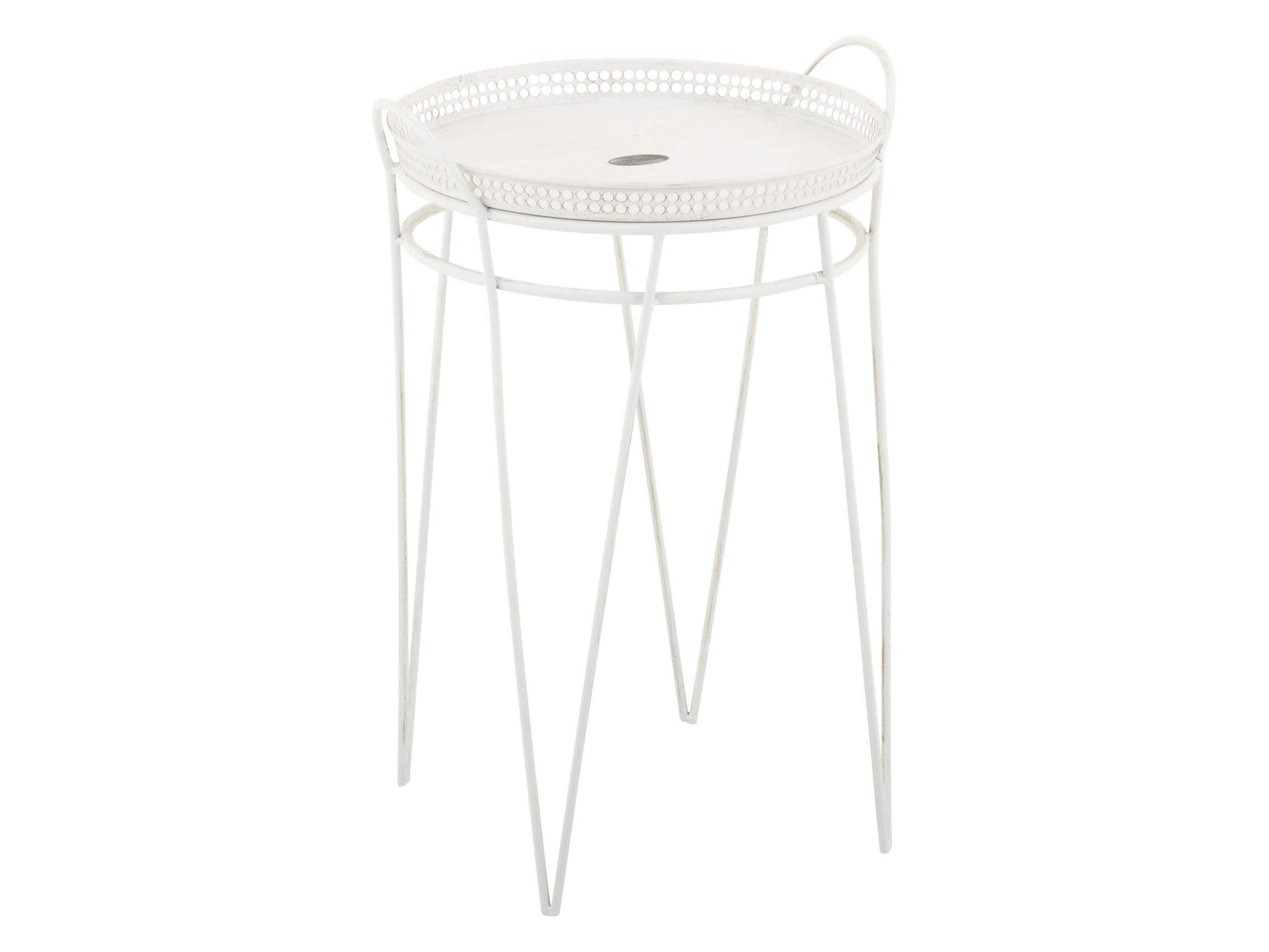 Side table Boston Made of metal / colour: white/ h: 62 cm