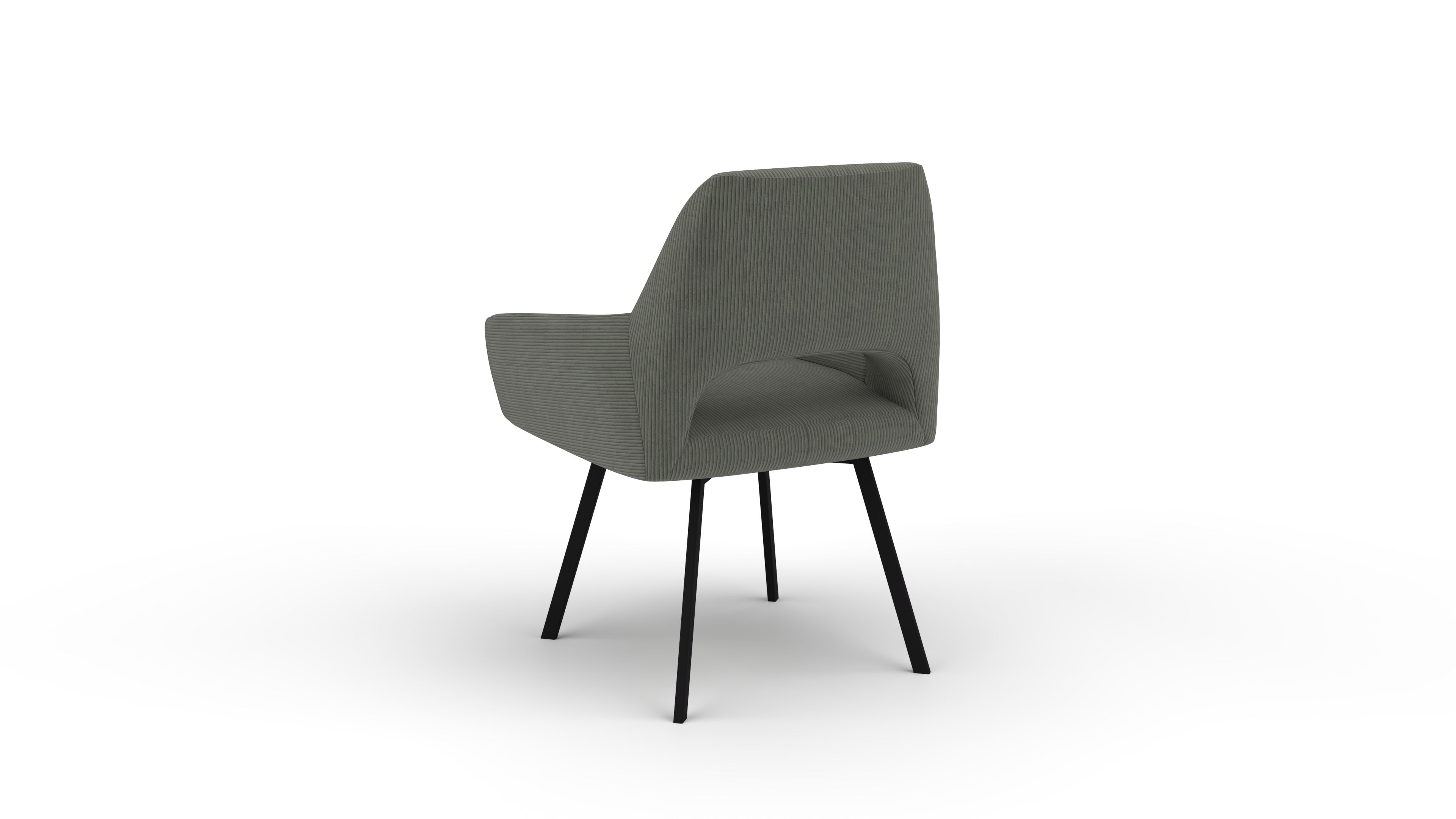 Stuhl Vega - von UrbanDesign | Drehfunktion, Fuss schwarz matt, Stoff forest