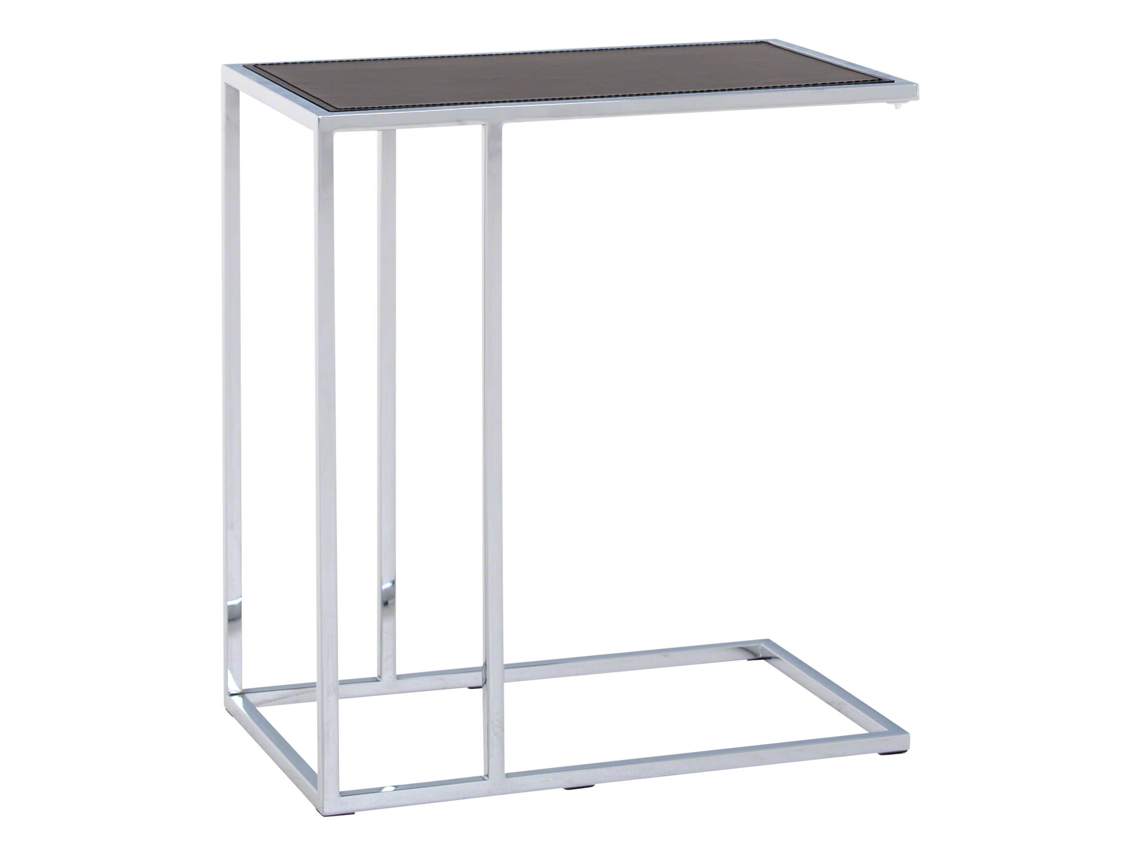 Beistelltisch Club, Metallgestell, Leder, b 50,8 cm h 55 cm t 30 cm