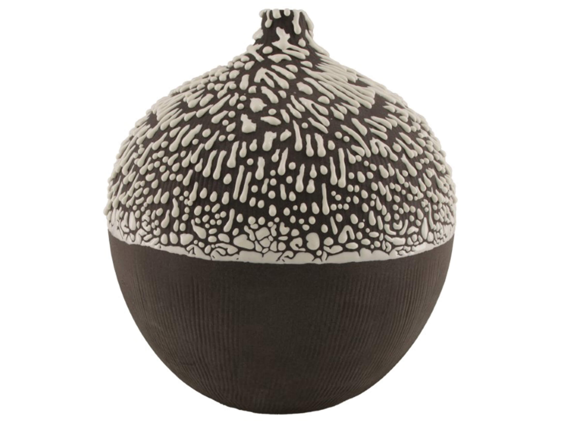 Vase Keramik, Schwarz-Weiss H: 31 cm Dijk