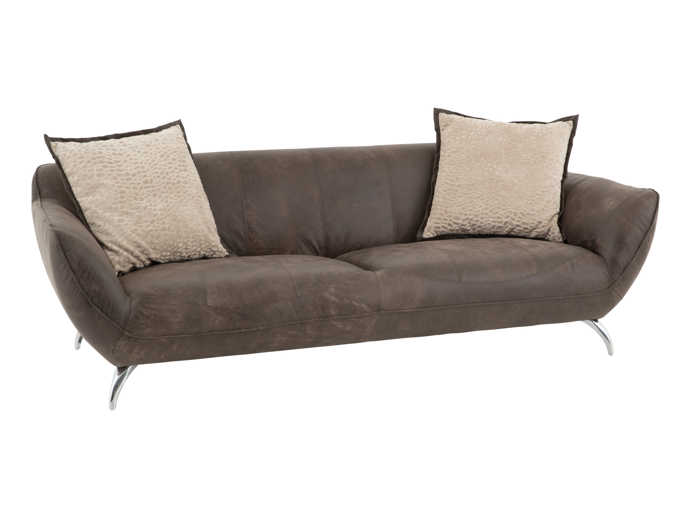 Big sofa Valente, dark brown leather, w 245 cm d 115 cm h 83 cm