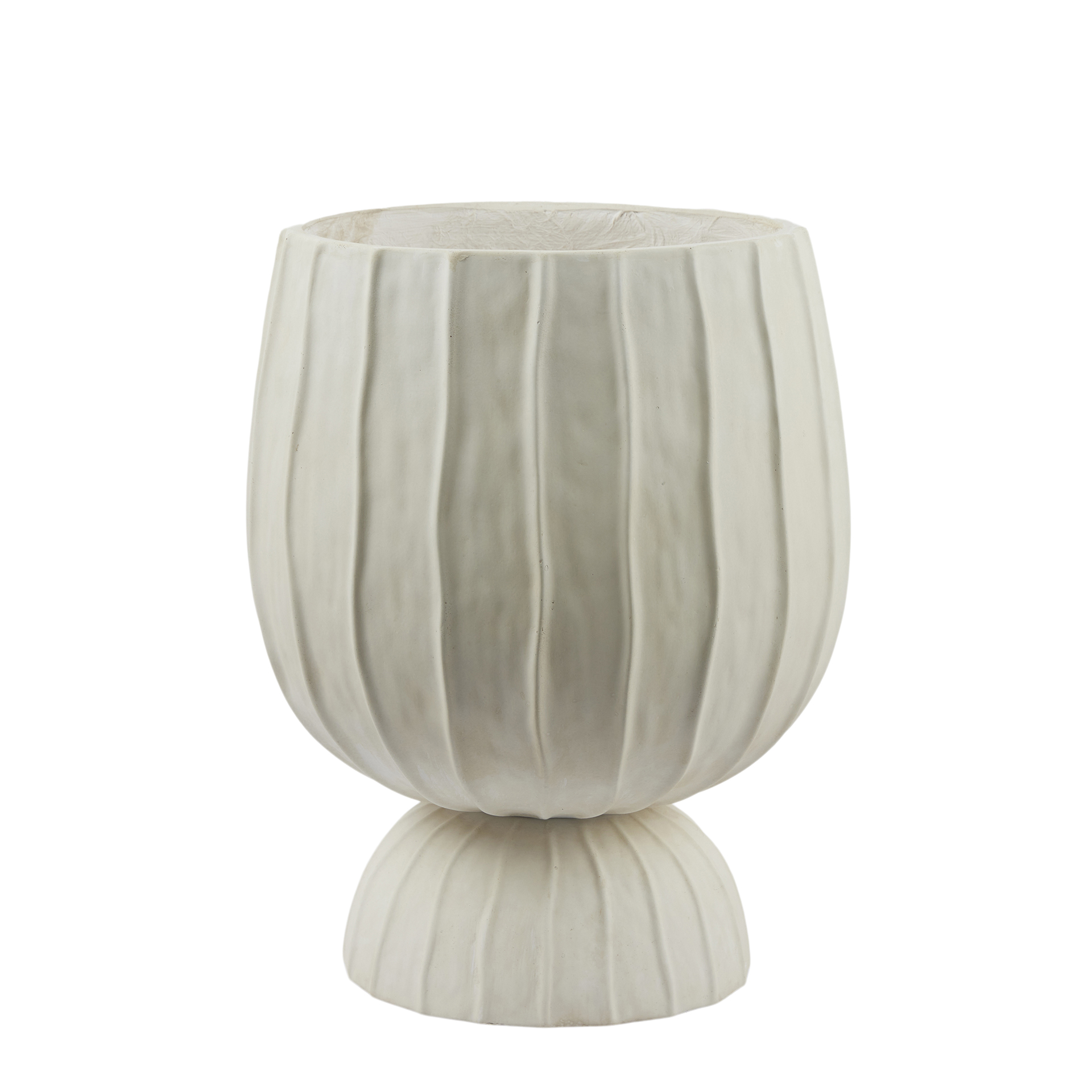 Vase Abgerundet mit Fuss Weiss H: 45 cm Edg