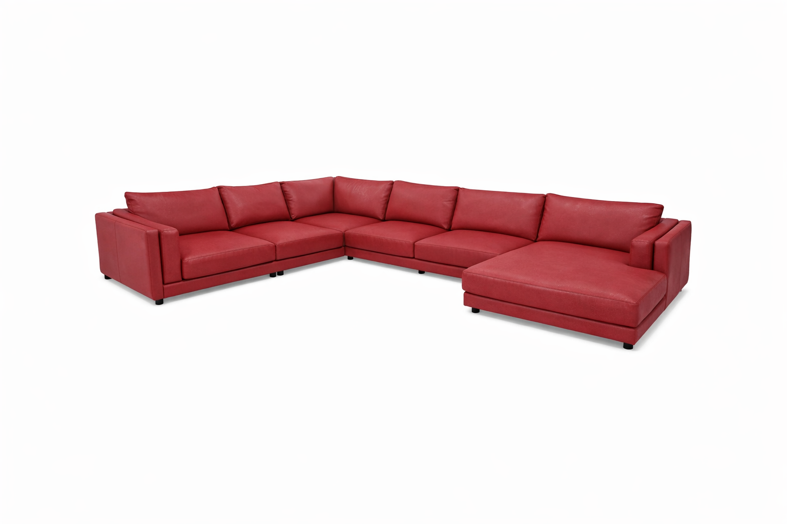 Ecksofa Larry Basic Candy / Farbe: Cherry / Bezugsmaterial: Leder Basic
