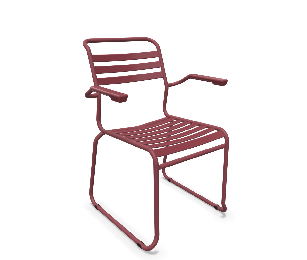 Schaffner Kufen-Lättli-Stuhl Säntis mit Lehne Rot | Schubiger Möbel