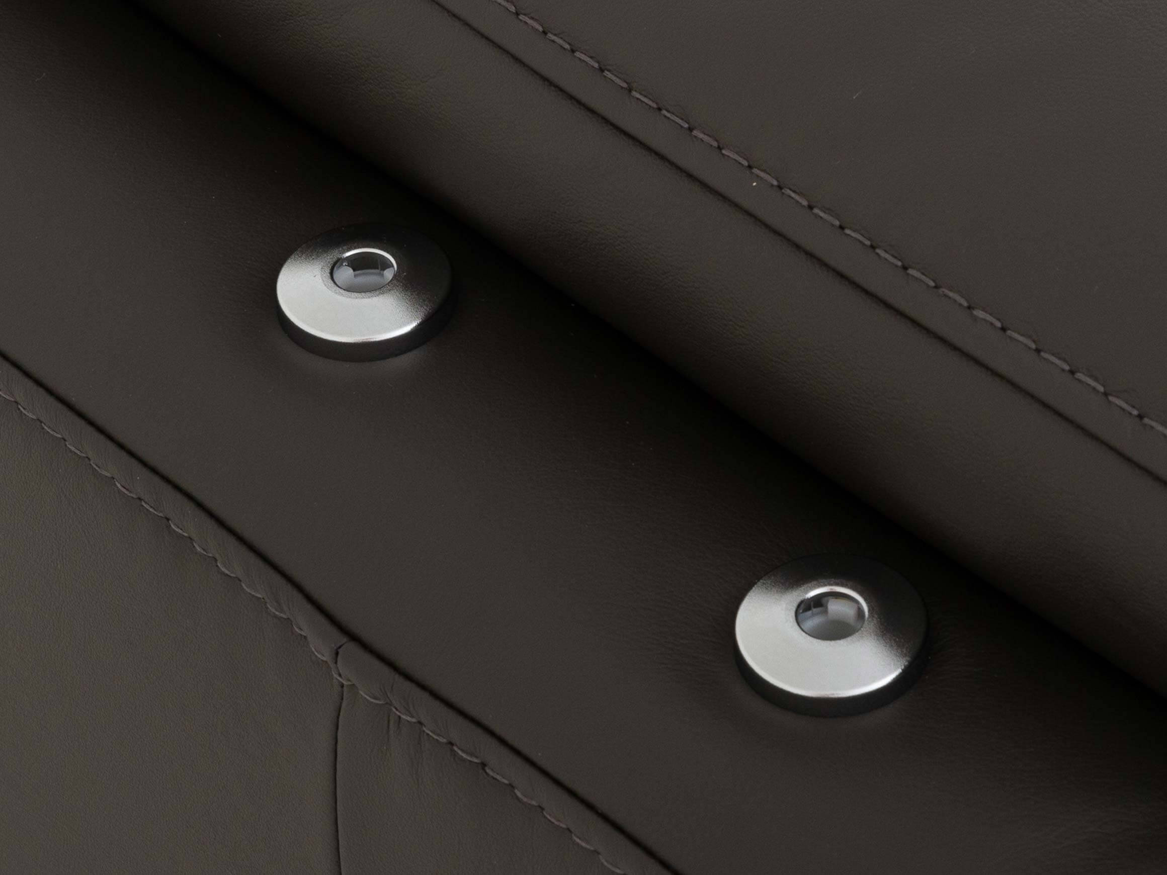 Sofa Shetland B: 188 cm Polipol / Farbe: Anthrazit / Bezugsmaterial: Leder