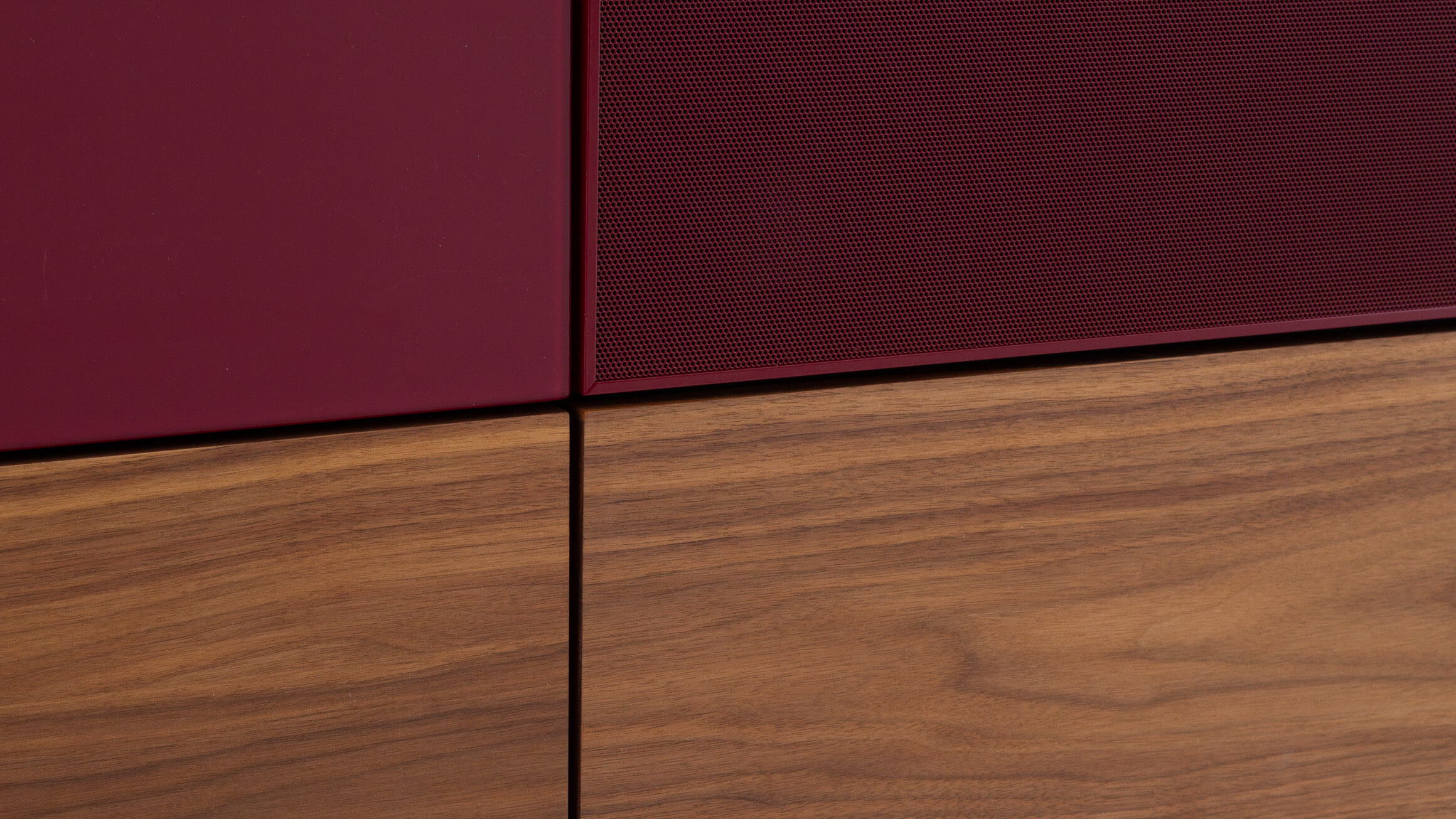 TV-Möbel Sonorous Elements, Velourglas Bordeau, Front