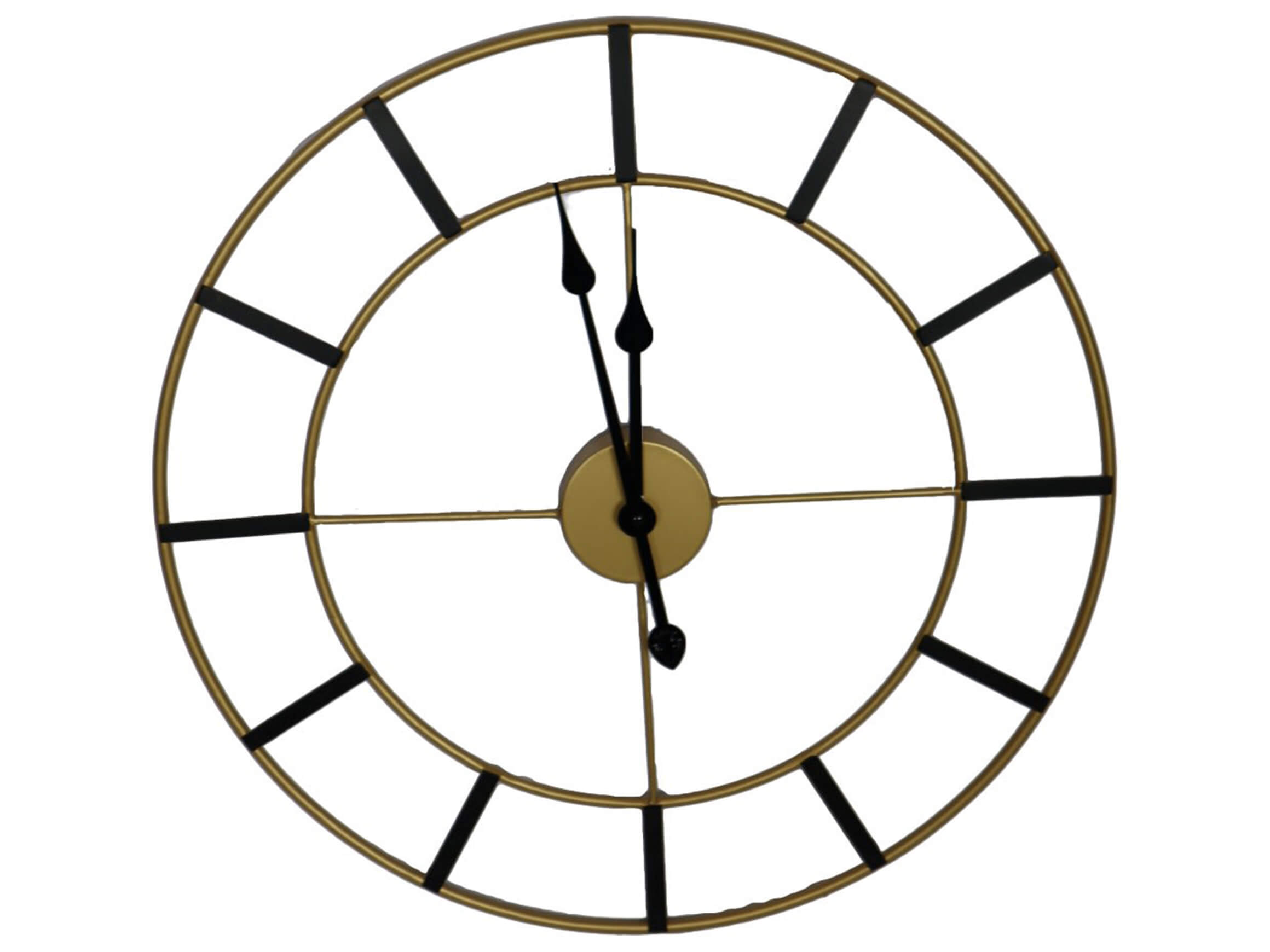 Wanduhr Schwarz Gold D: 60 cm Decofinder