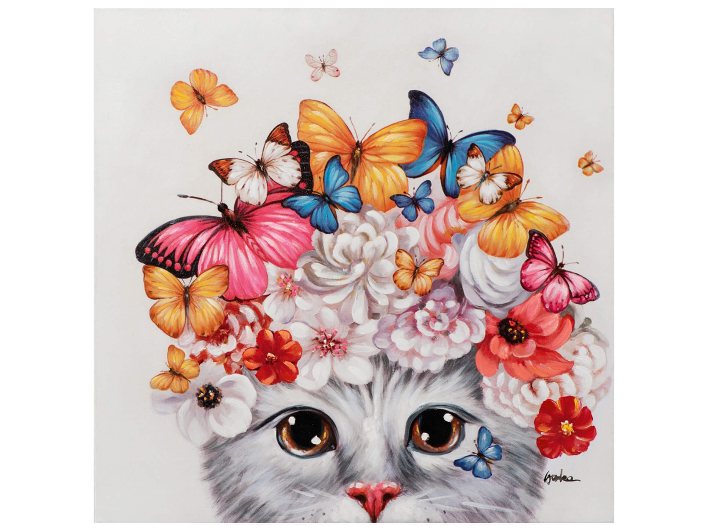 Bild Kätzchen mit Blumenperücke image LAND