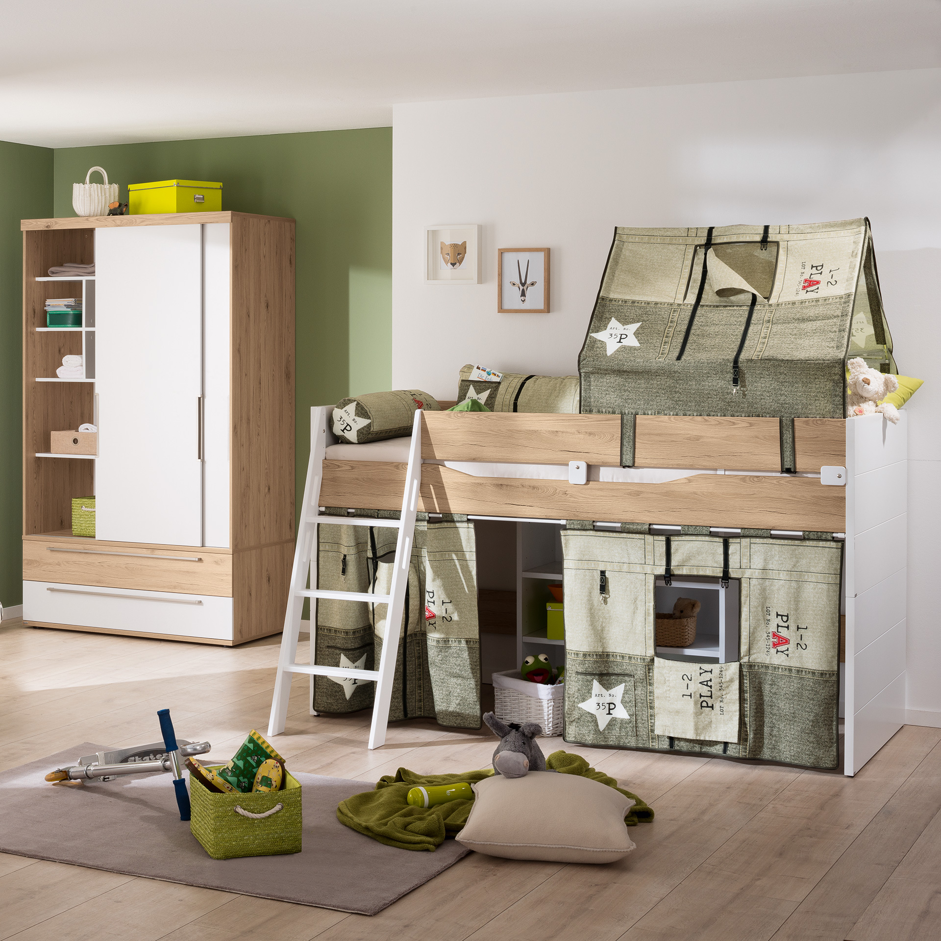 Schiebetürenschrank Fionn von Paidi / Farbe: Eiche-Nebraska-Dekor / Grösse: 124 x 64 cm