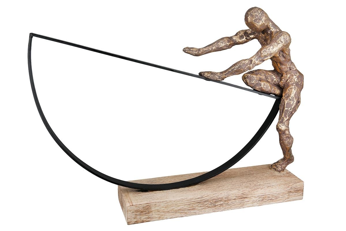 Gilde Figur Uphil, Mannmotiv, Bronze H: 30 cm  | Schubiger Möbel